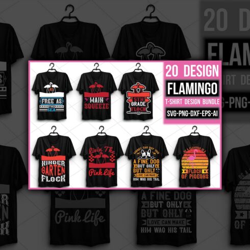 Flamingo T-shirt Design Bundle - main image preview.