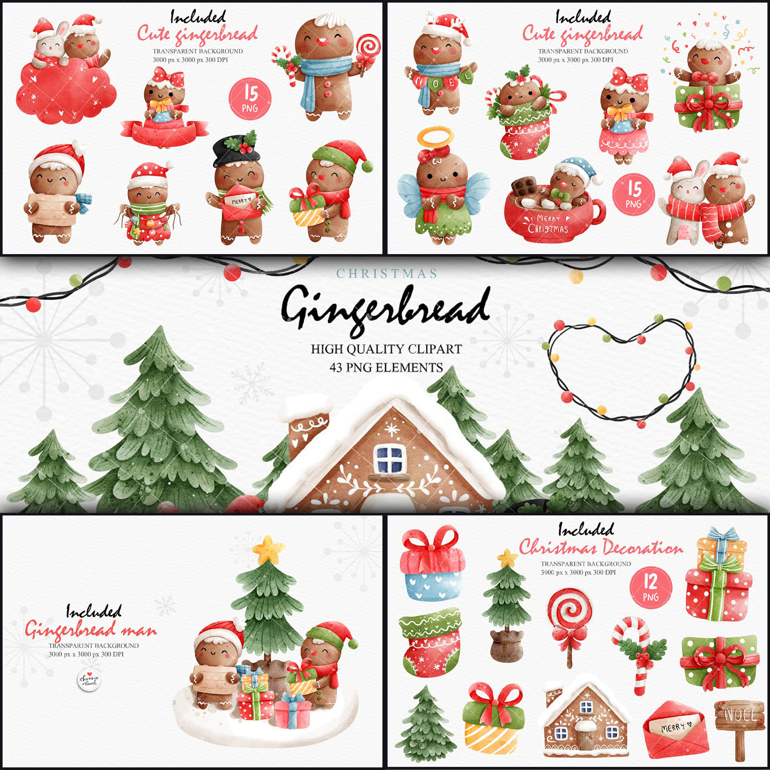 Christmas gingerbread man clipart.