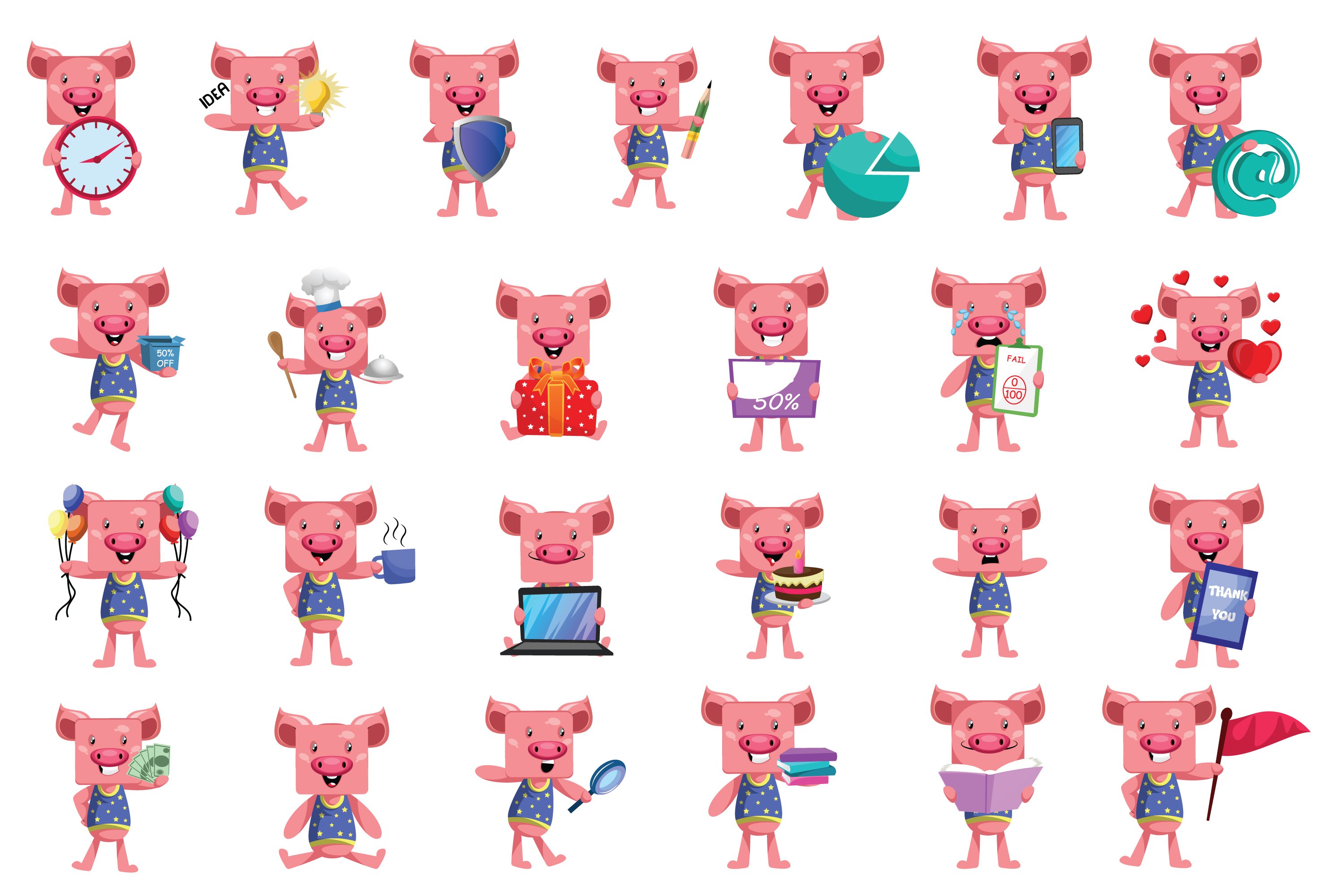 Cute collection with the little pig.