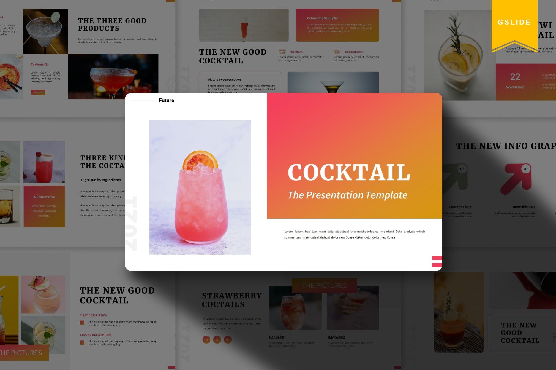 Cover image of Cocktail | Google Slides Template.