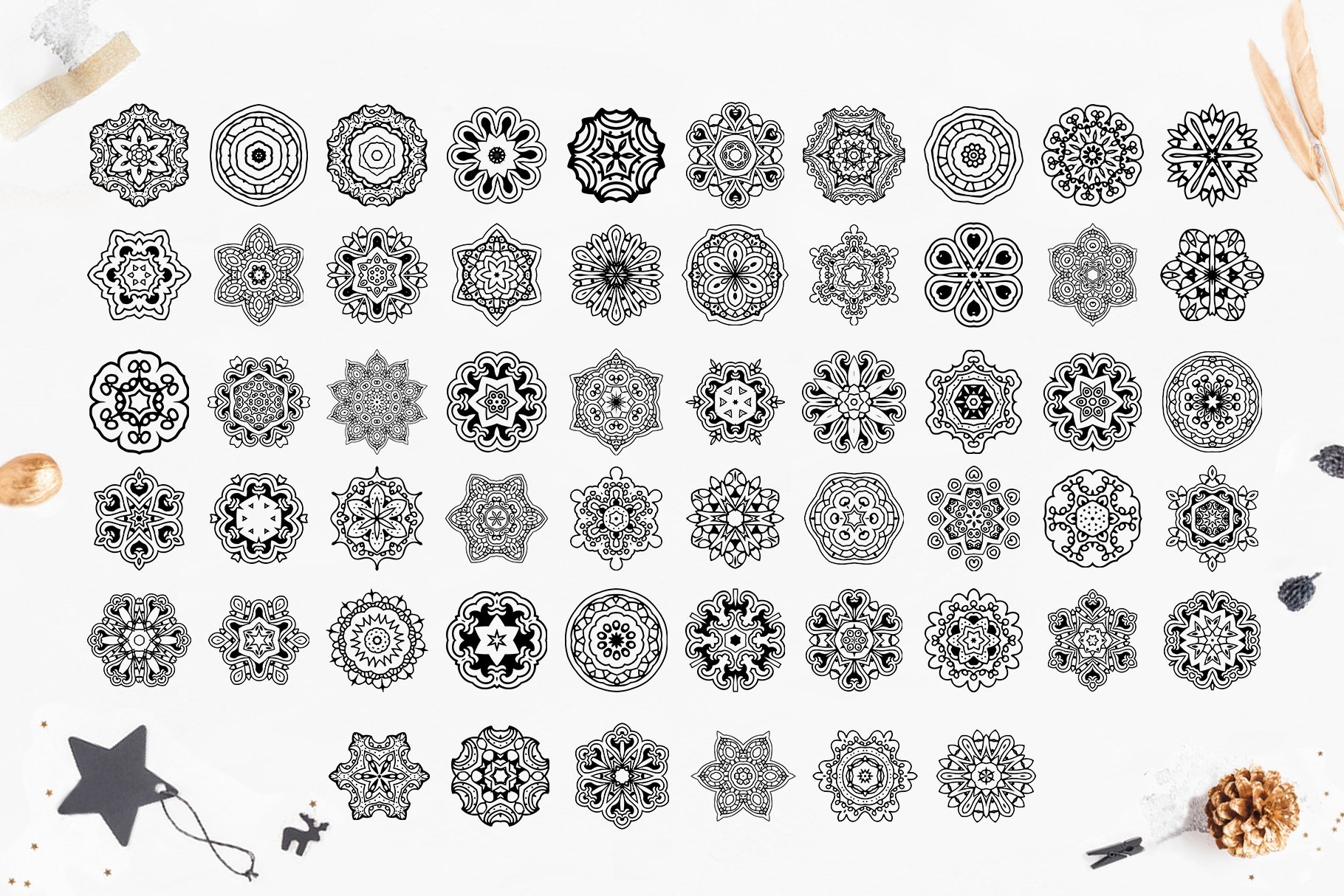 Different mandalas shapes.