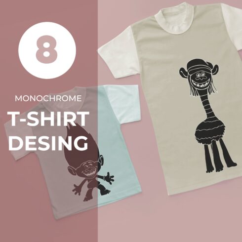 Preview 8 Monochrome T-shirt Designs.
