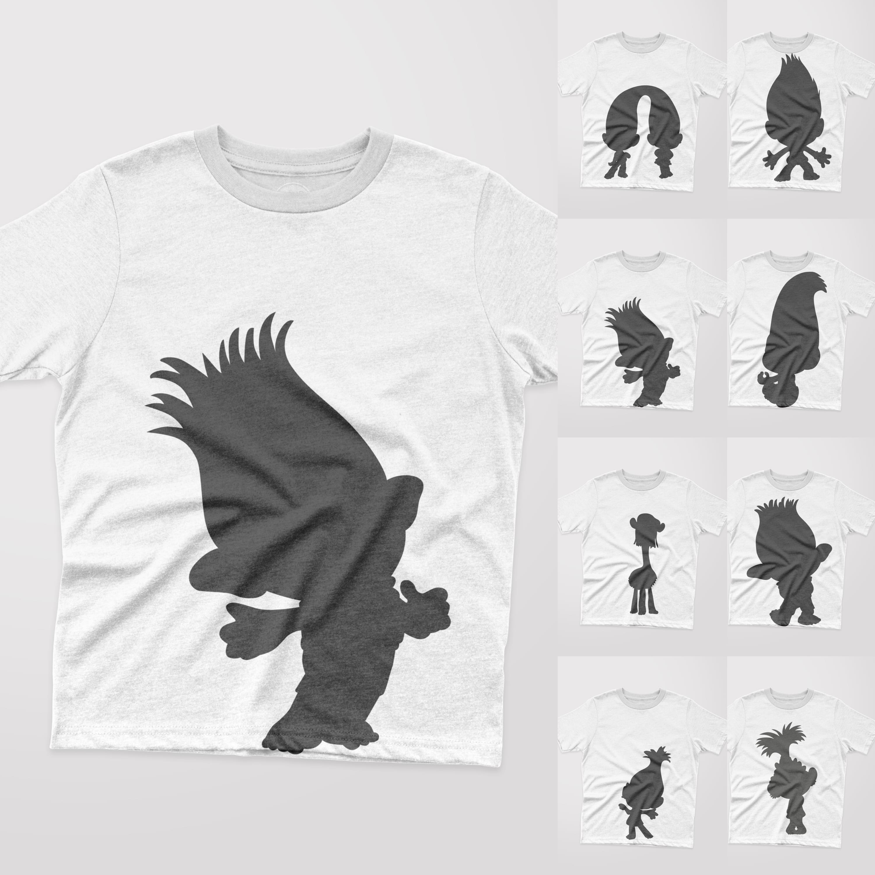 Preview 8 Troll Silhouette T-shirt Designs Cover.