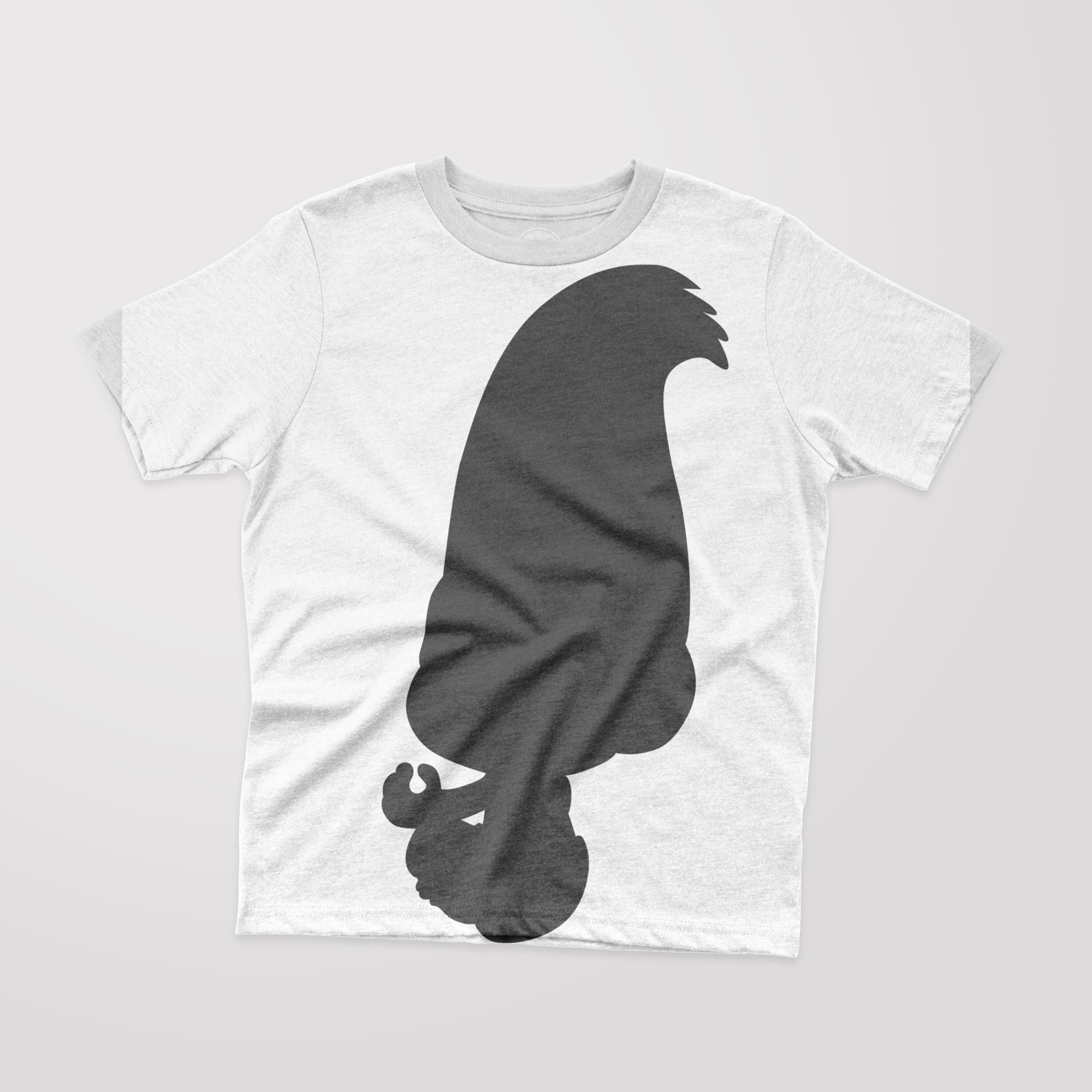 White T-shirt with a black silhouette of a cartoon character - Creek.