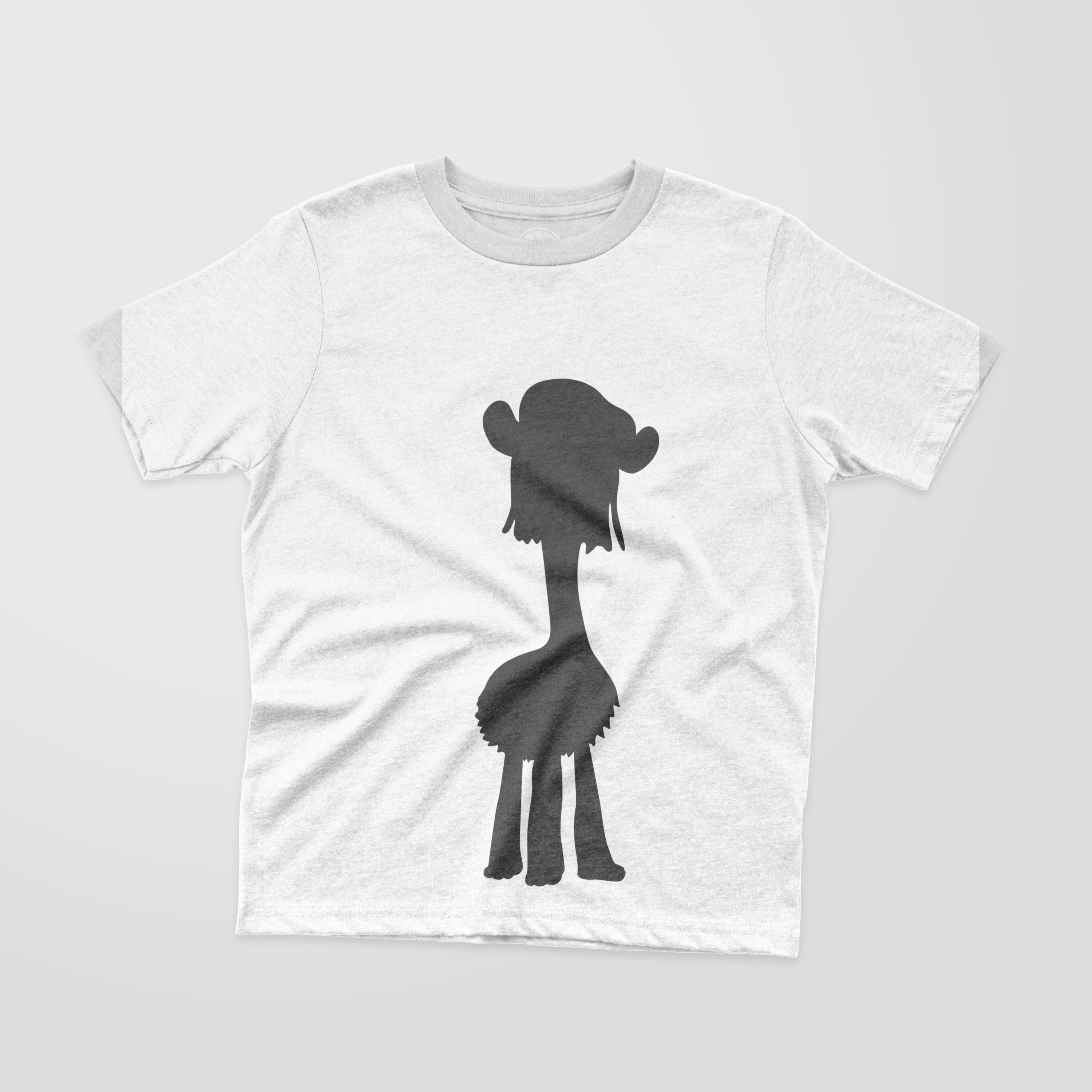 White T-shirt with a black silhouette of a cartoon character - Cooper.