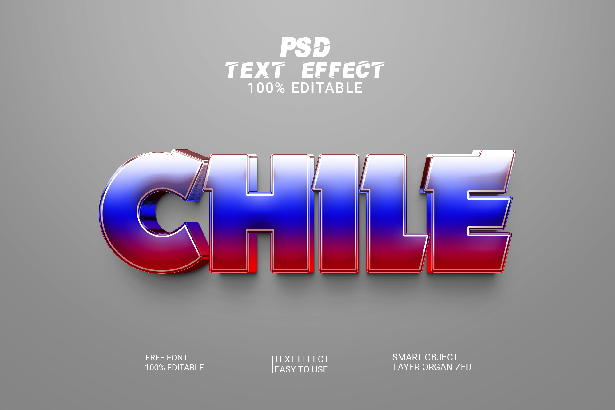 World Cup Football Chile 3d Effect Style Design preview image.