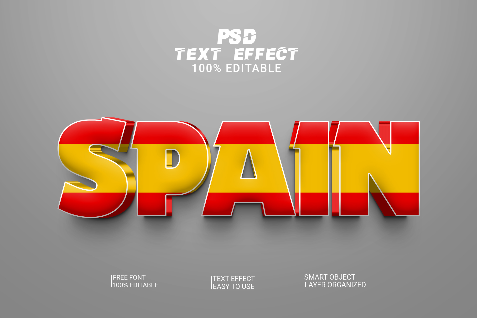 World Cup Football Spain 3d Effect Style Design preview image.