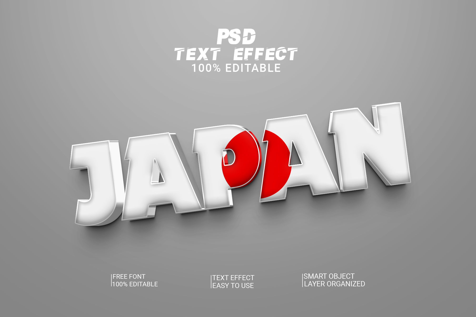 World Cup Football Japan 3d Effect Style Design preview image.