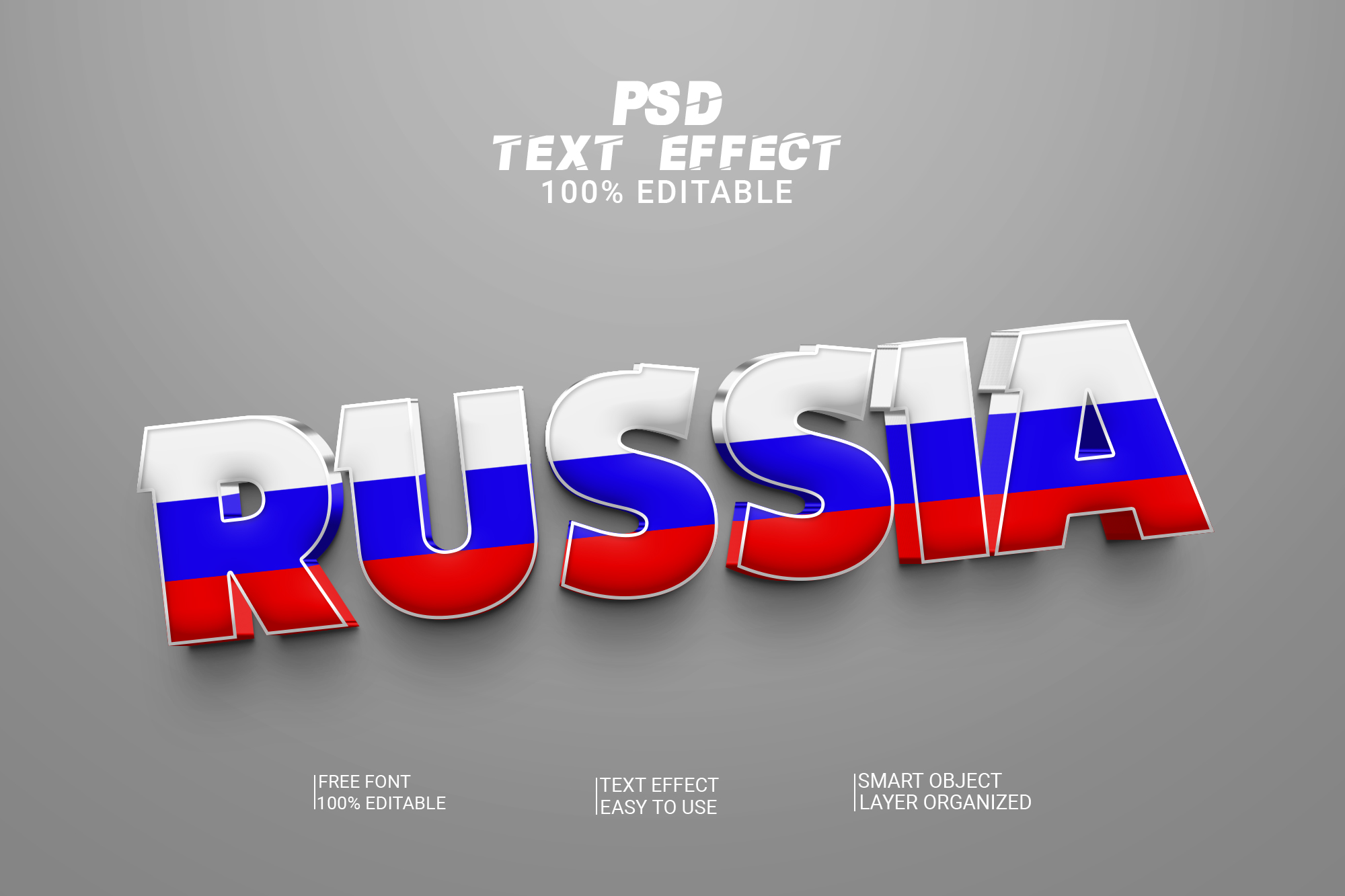 World Cup Football Russia 3d Effect Style Design preview image.