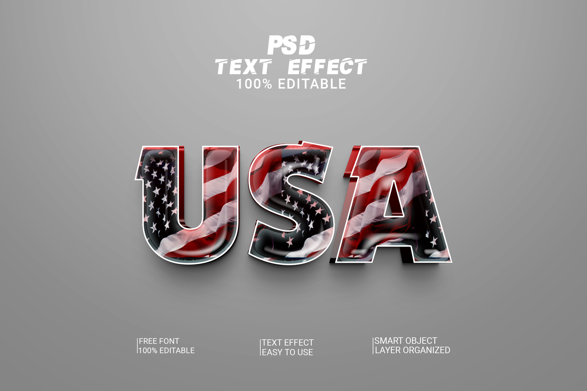 World Cup Football USA 3d Effect Style Design preview image.