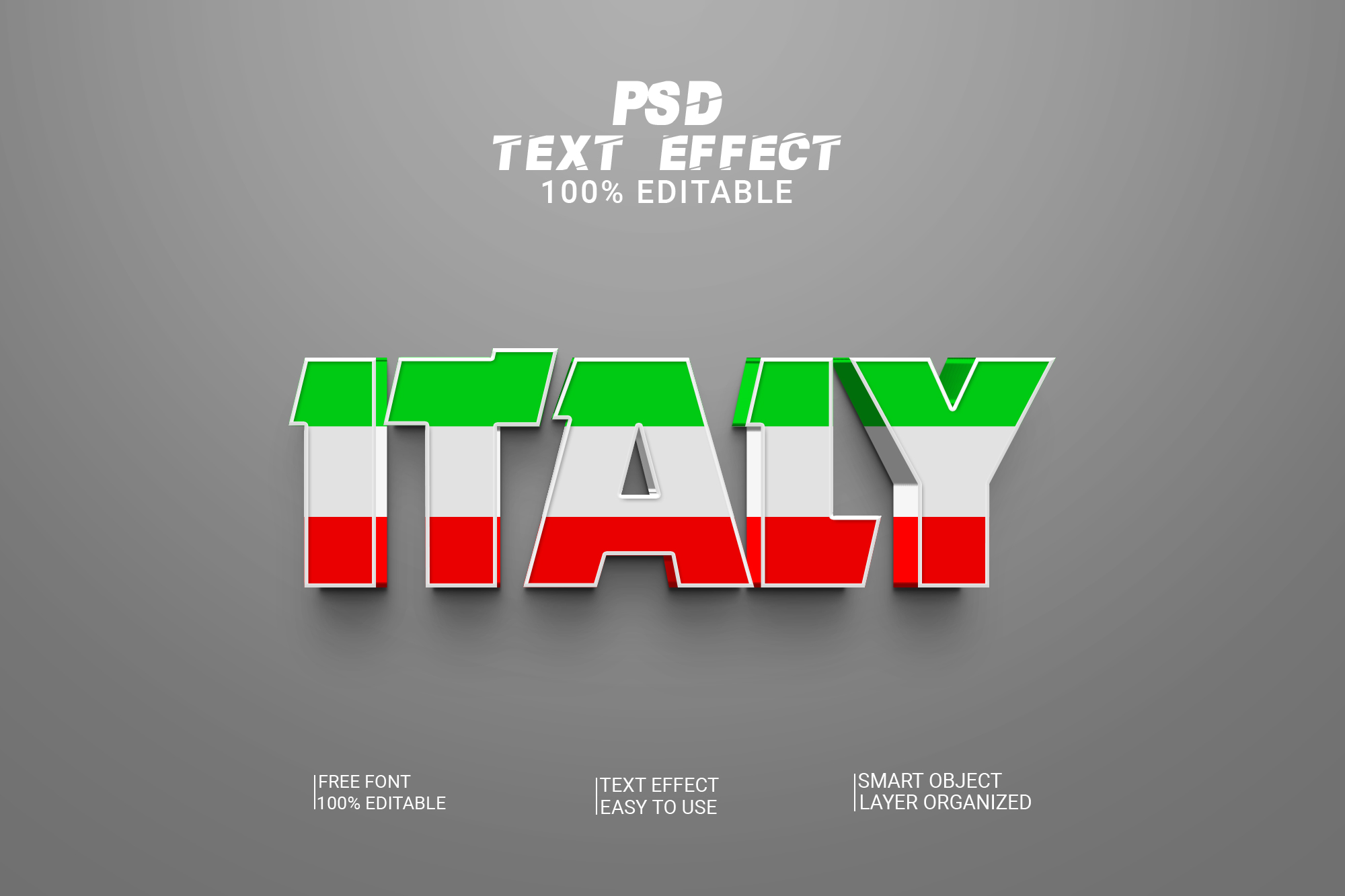 World Cup Football Italy 3d Effect Style Design preview image.