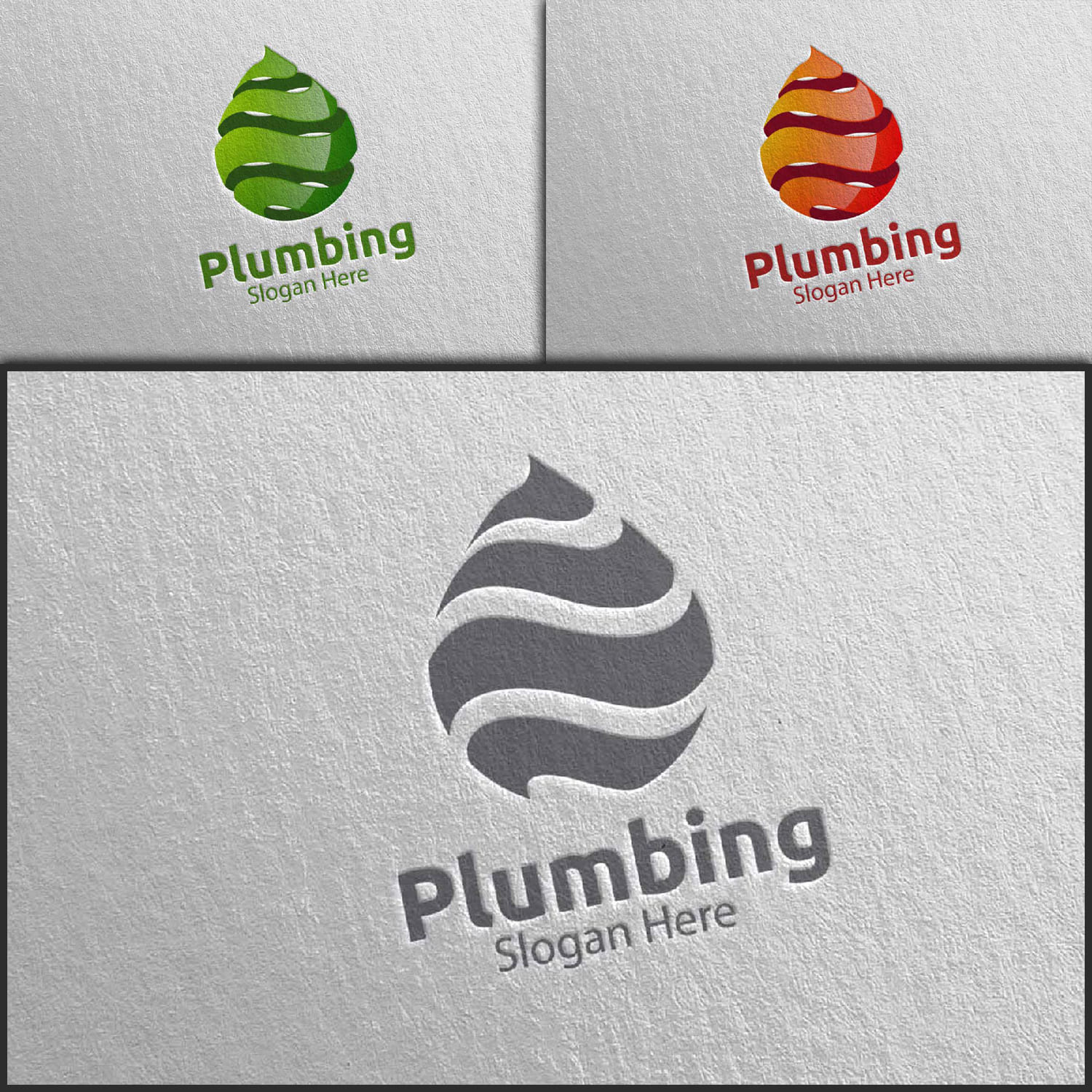 3D Plumbing Logo With Water And Fix Home Concept 17 Cover.