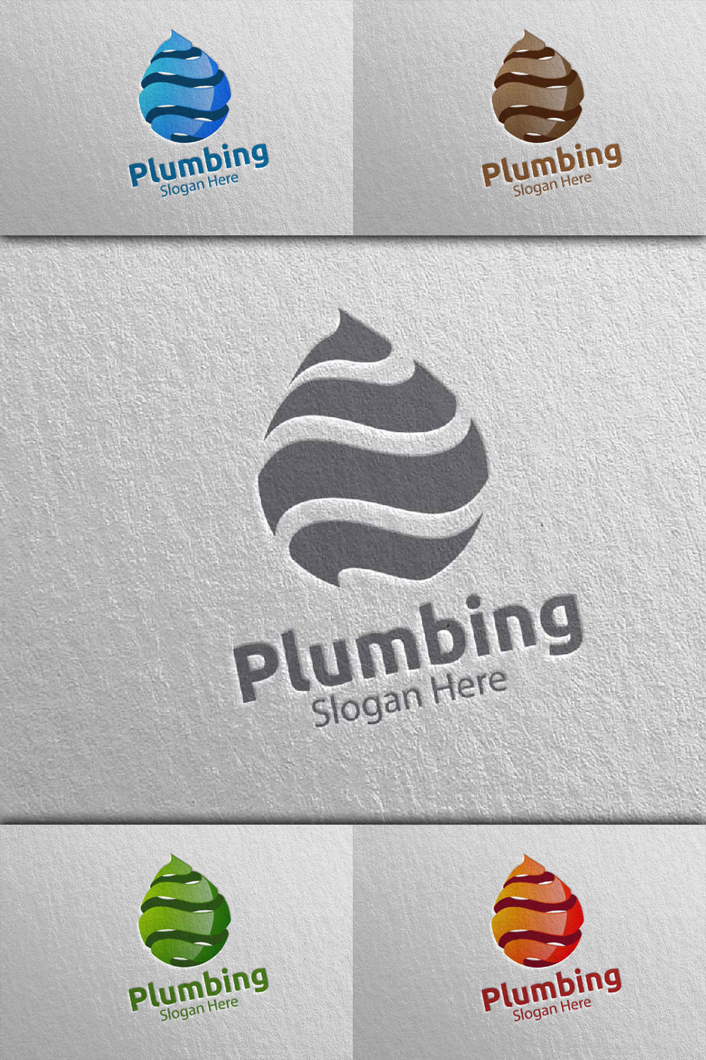 3D Plumbing Logo With Water And Fix Home Concept 17 - Pinterest.