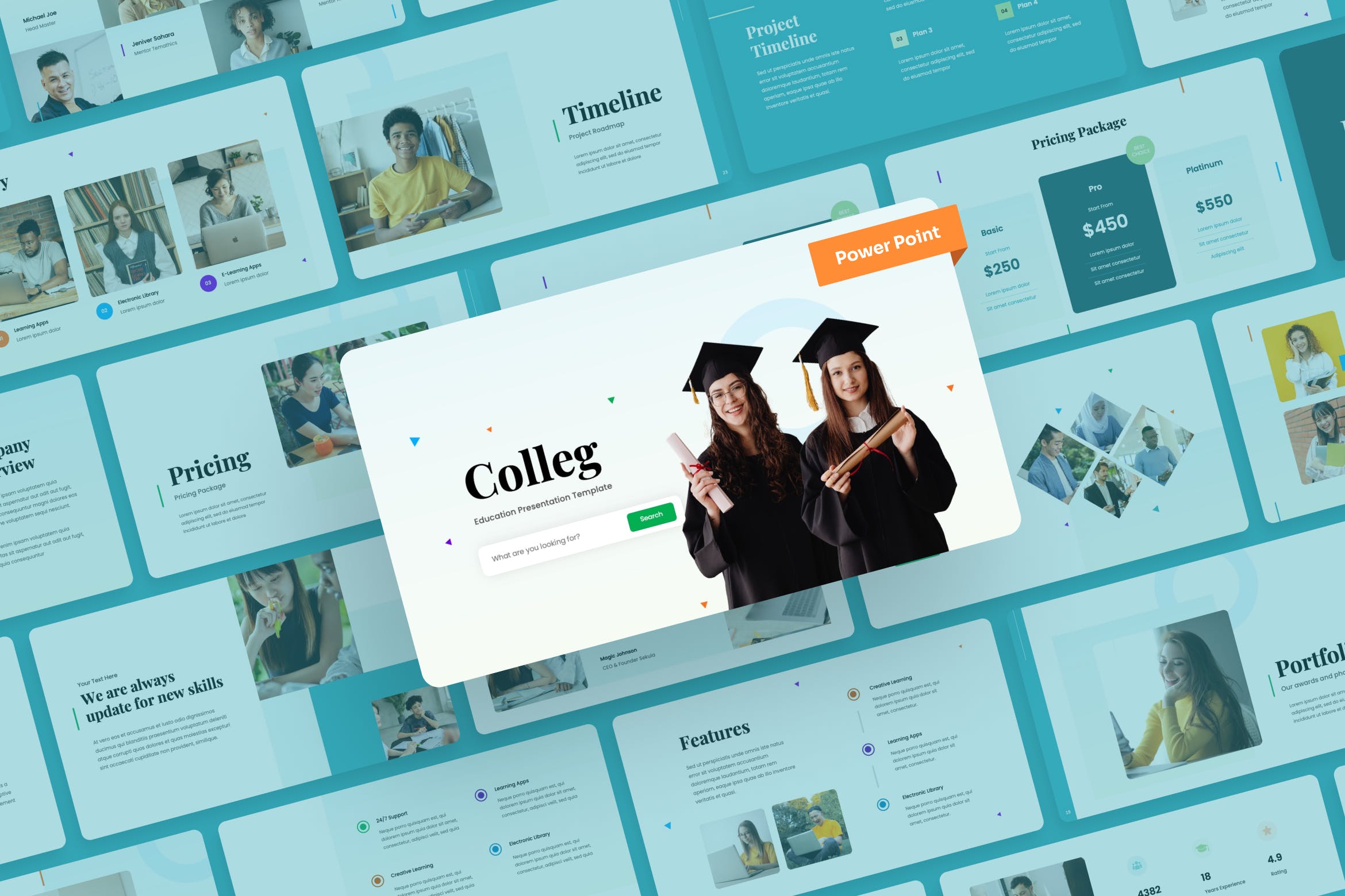 Cover image of Colleg – Education PowerPoint Presentation Template.