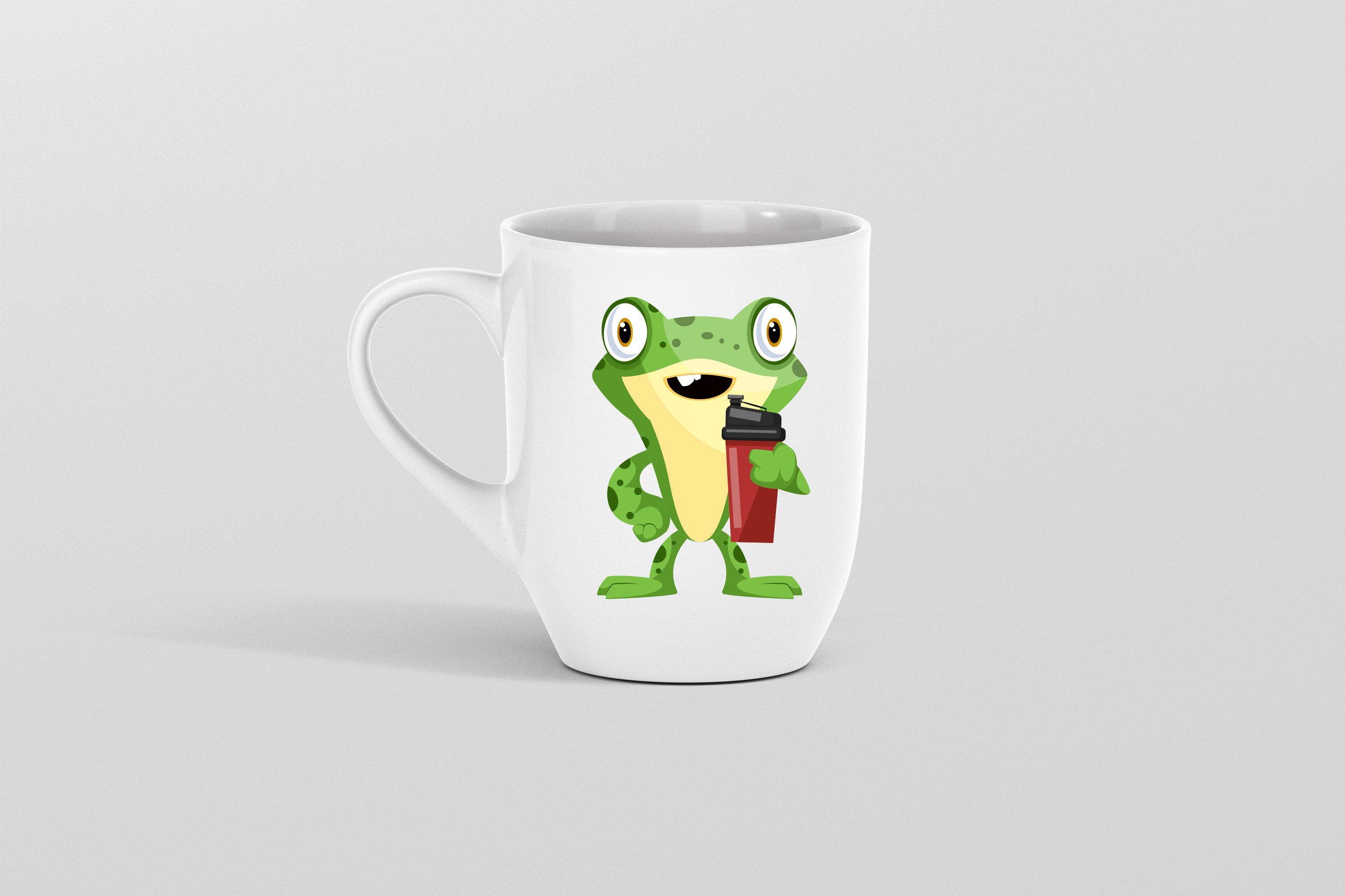 White tea cup with the frog.