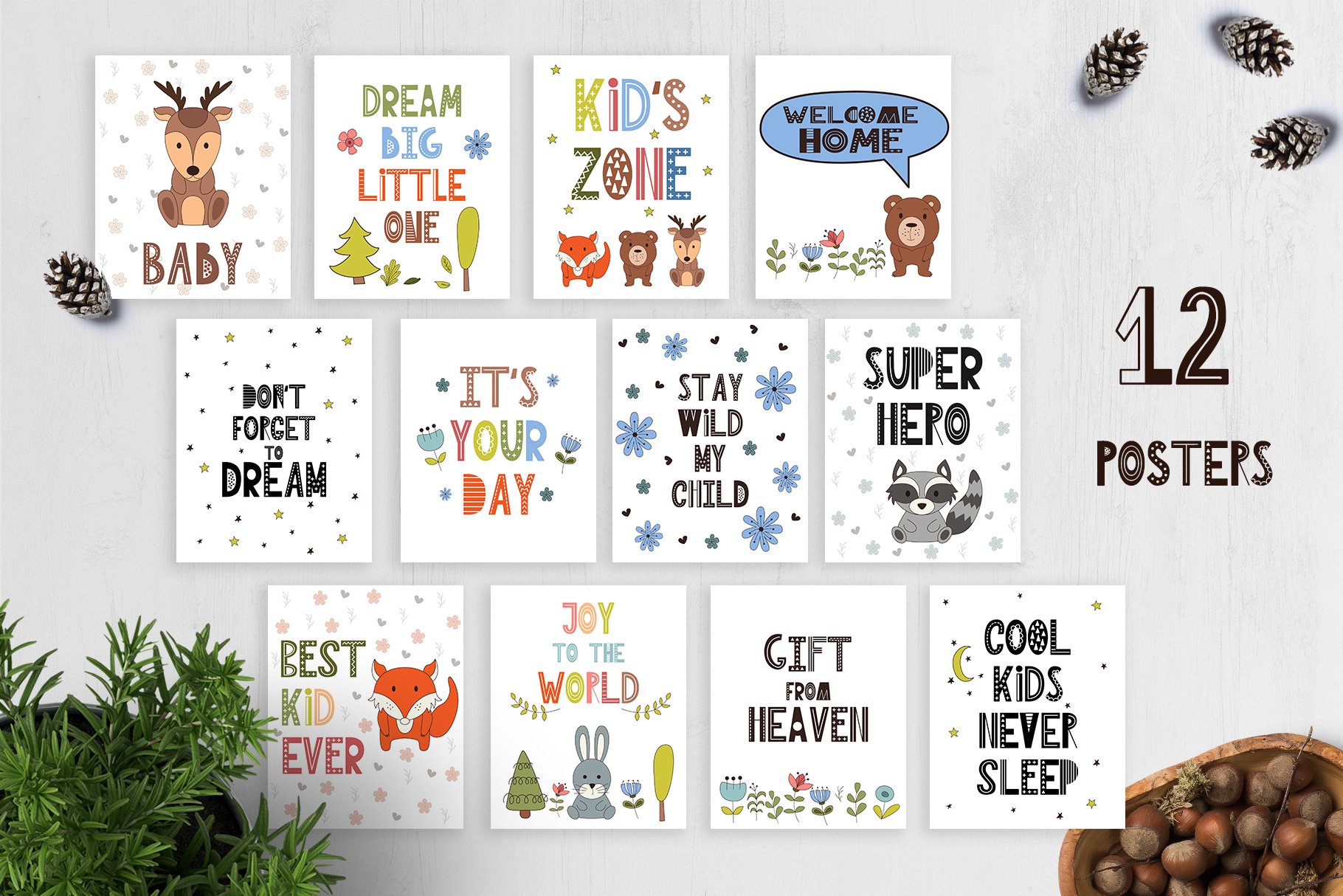 Diverse of beautiful forest greeting cards.