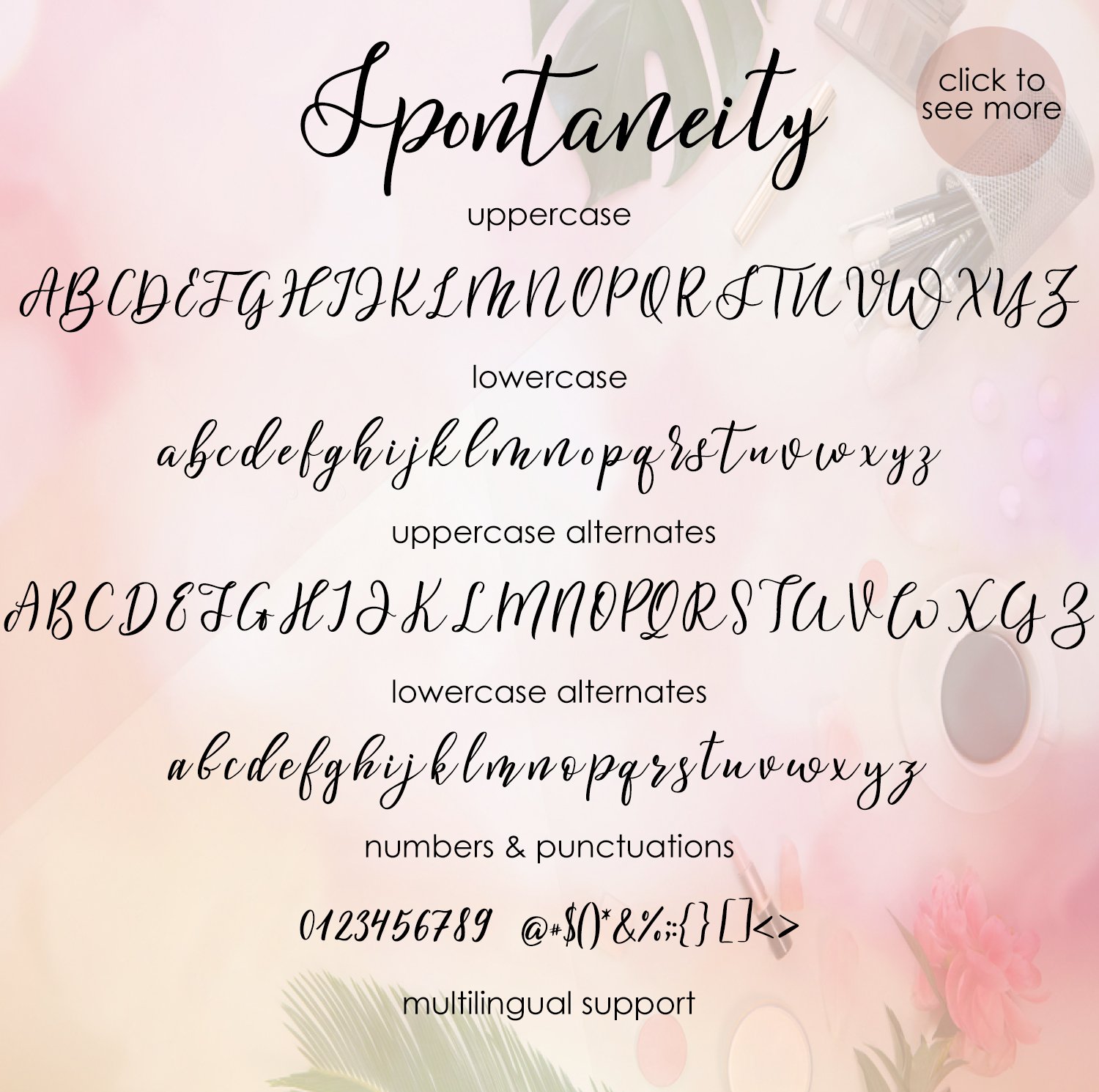 General view of the Spontaneity font.