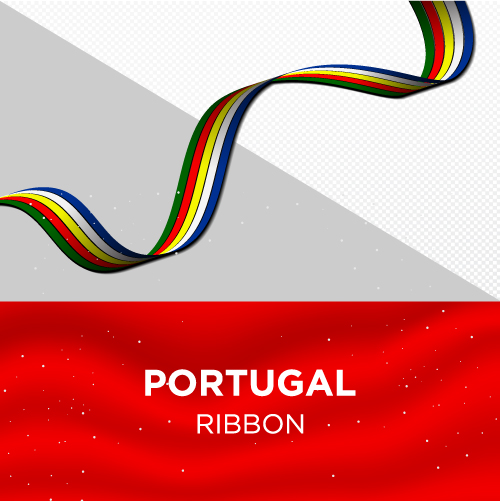 Wonderful image with a ribbon flag of the country of portugal.