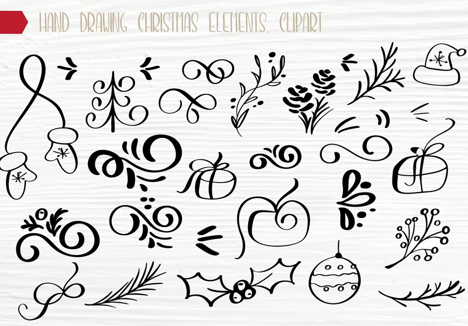Christmas Clipart Collections Bundle preview image.