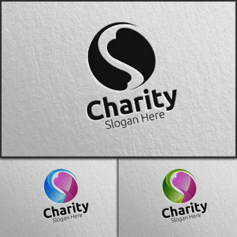 3D Charity Hand Love Logo Design 86.