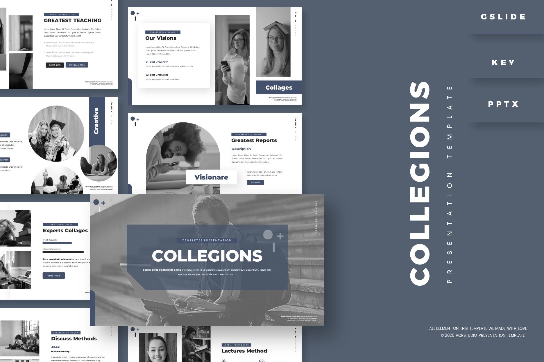 Cover image of Collegions Presentation Template.
