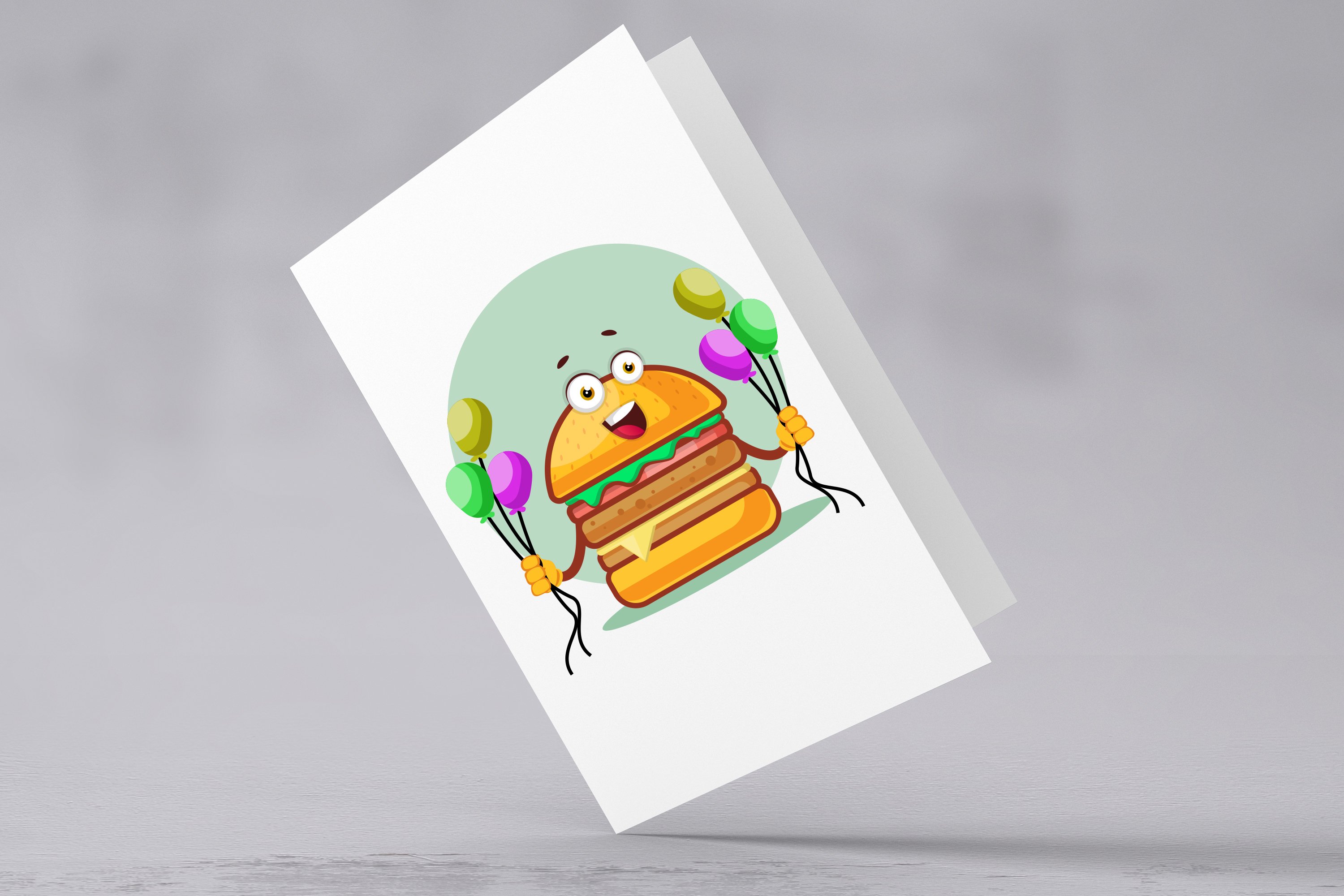 Nice greeting card with the burger.