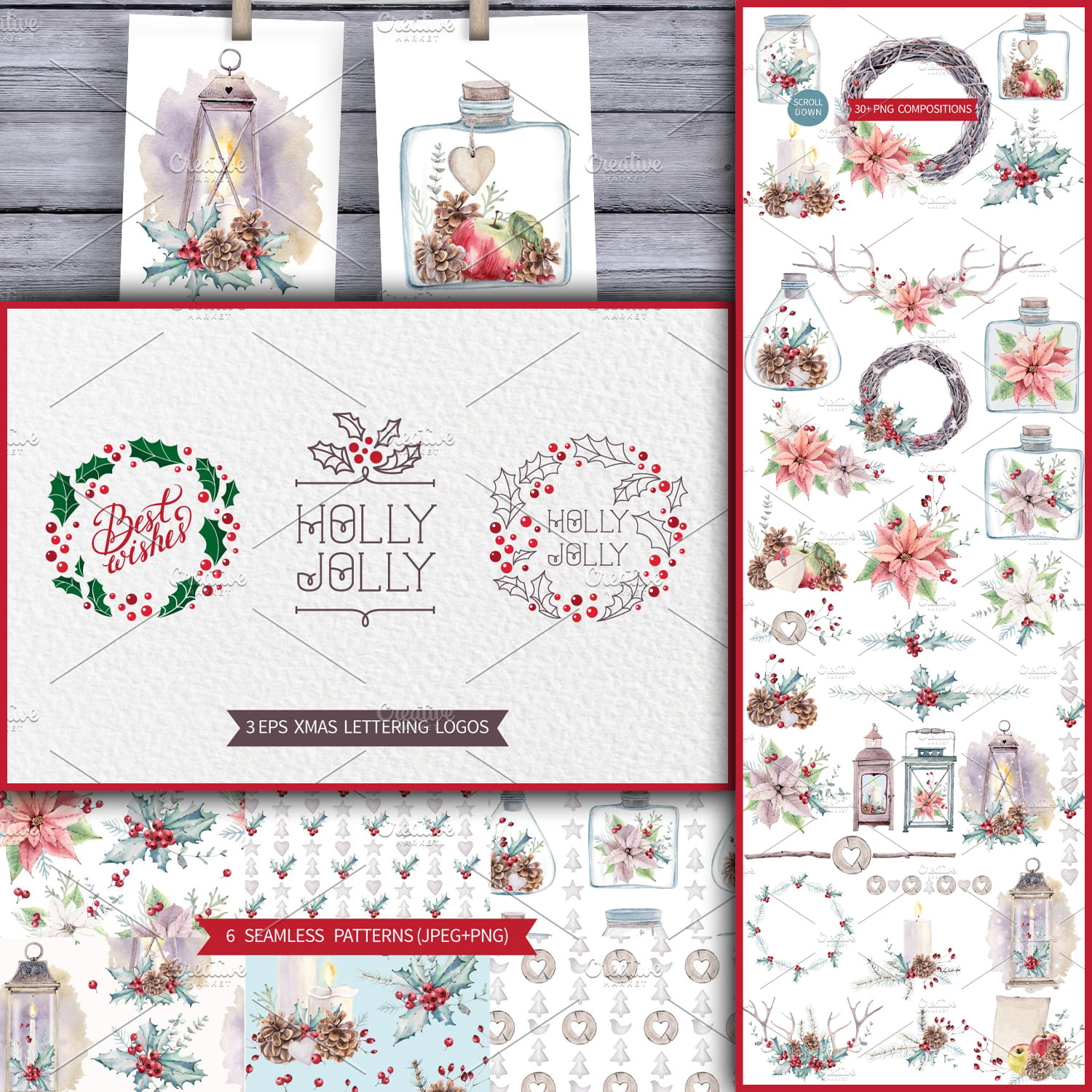 Holly Jolly Watercolor Set Cover.