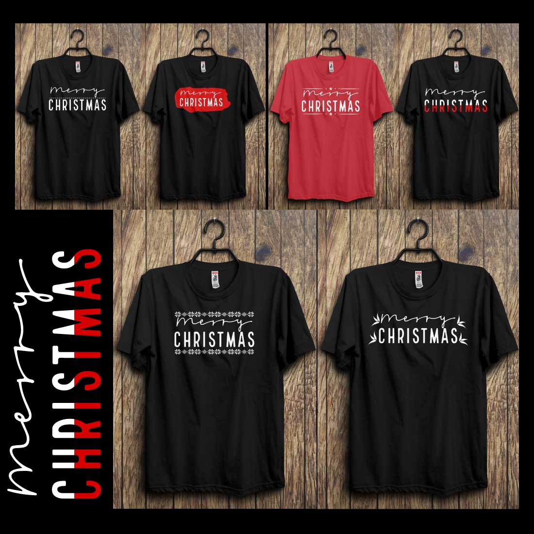 Merry Christmas T-shirt Designs Graphic cover image.