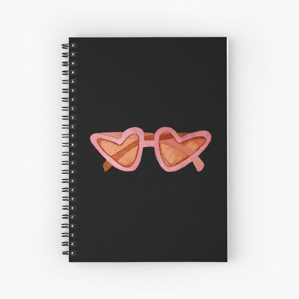Pink Sunglasses by Heart Watercolor Illustration preview image.