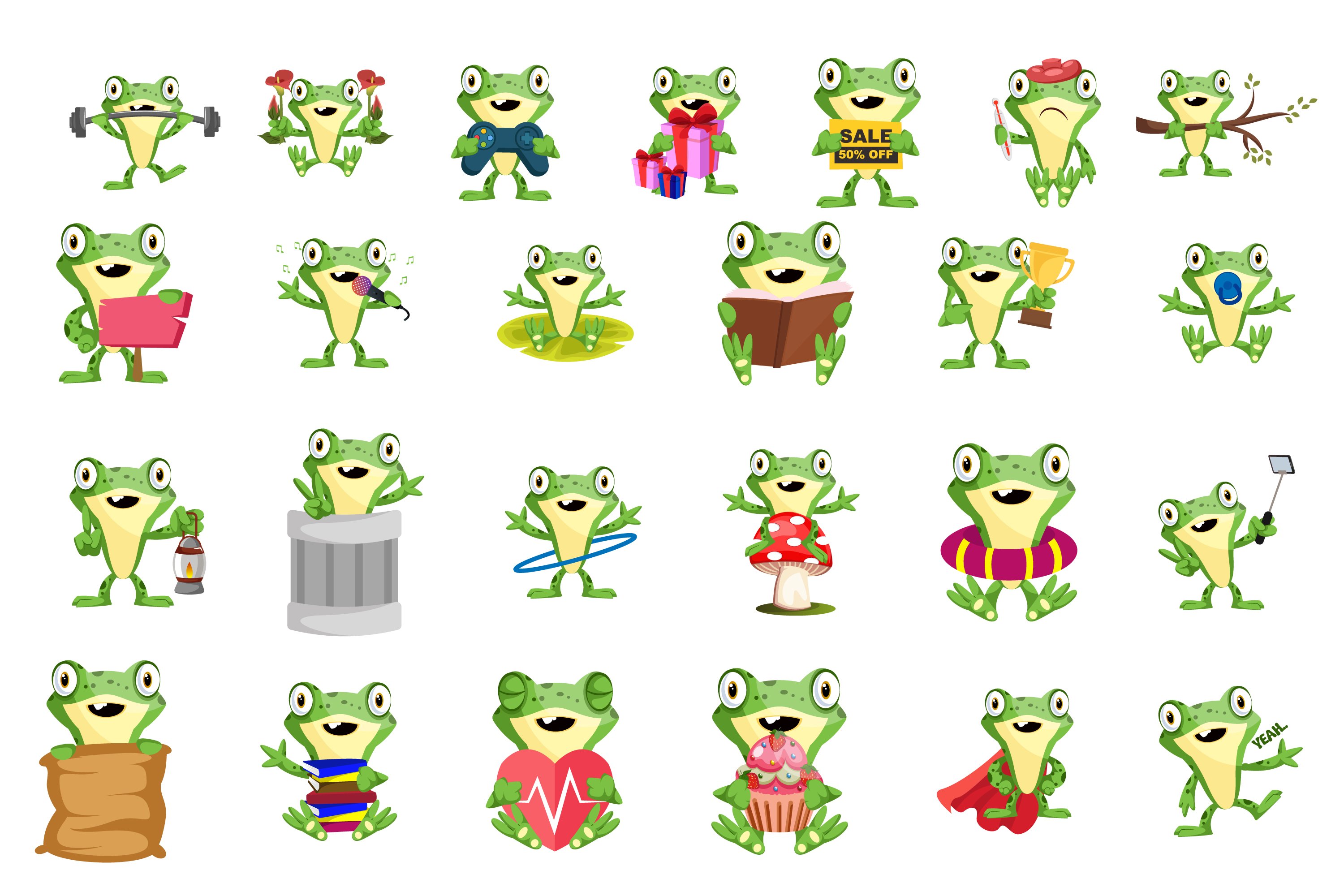Funny and cute frog collection.