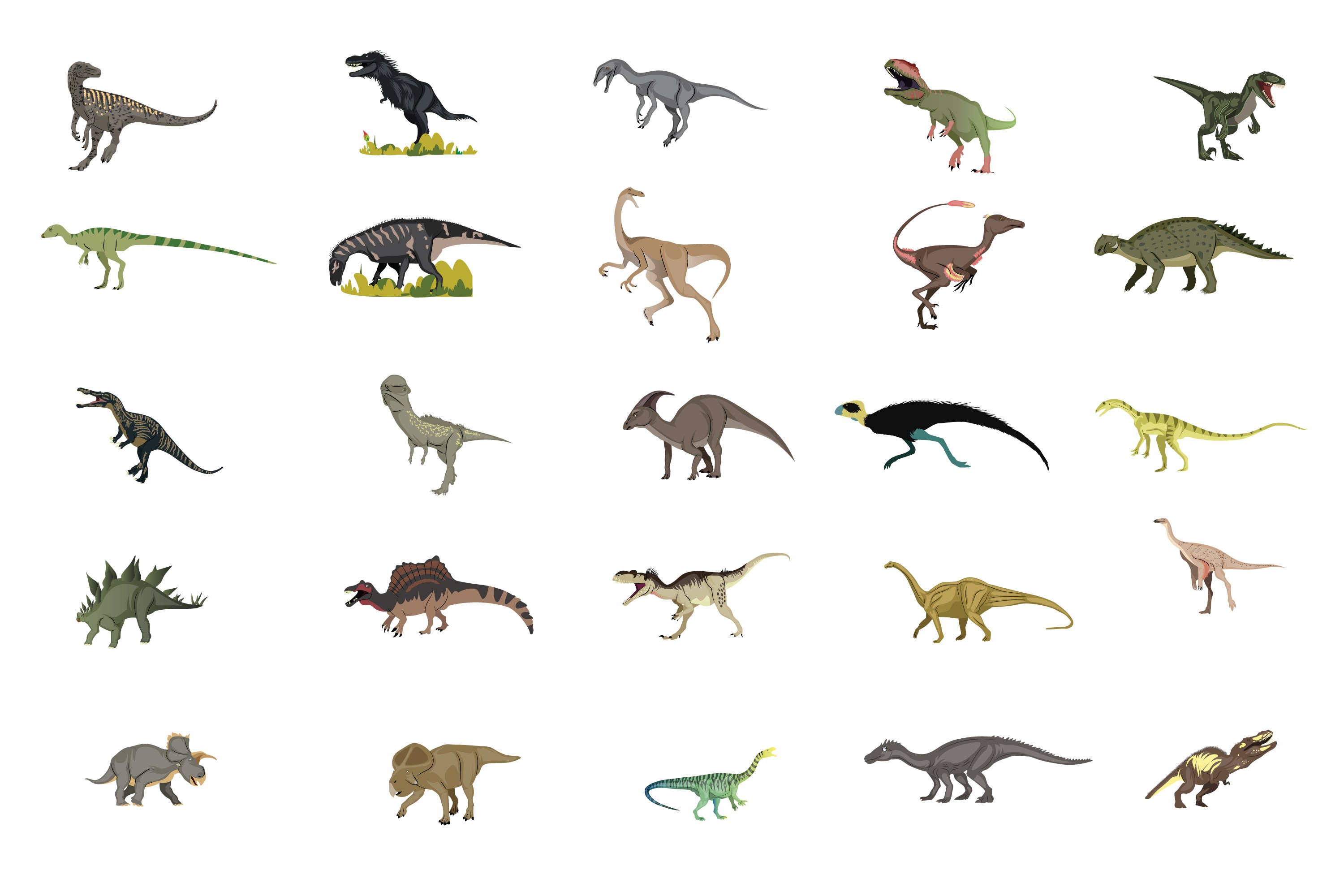 Nice dinosaurs collection with different kinds of.