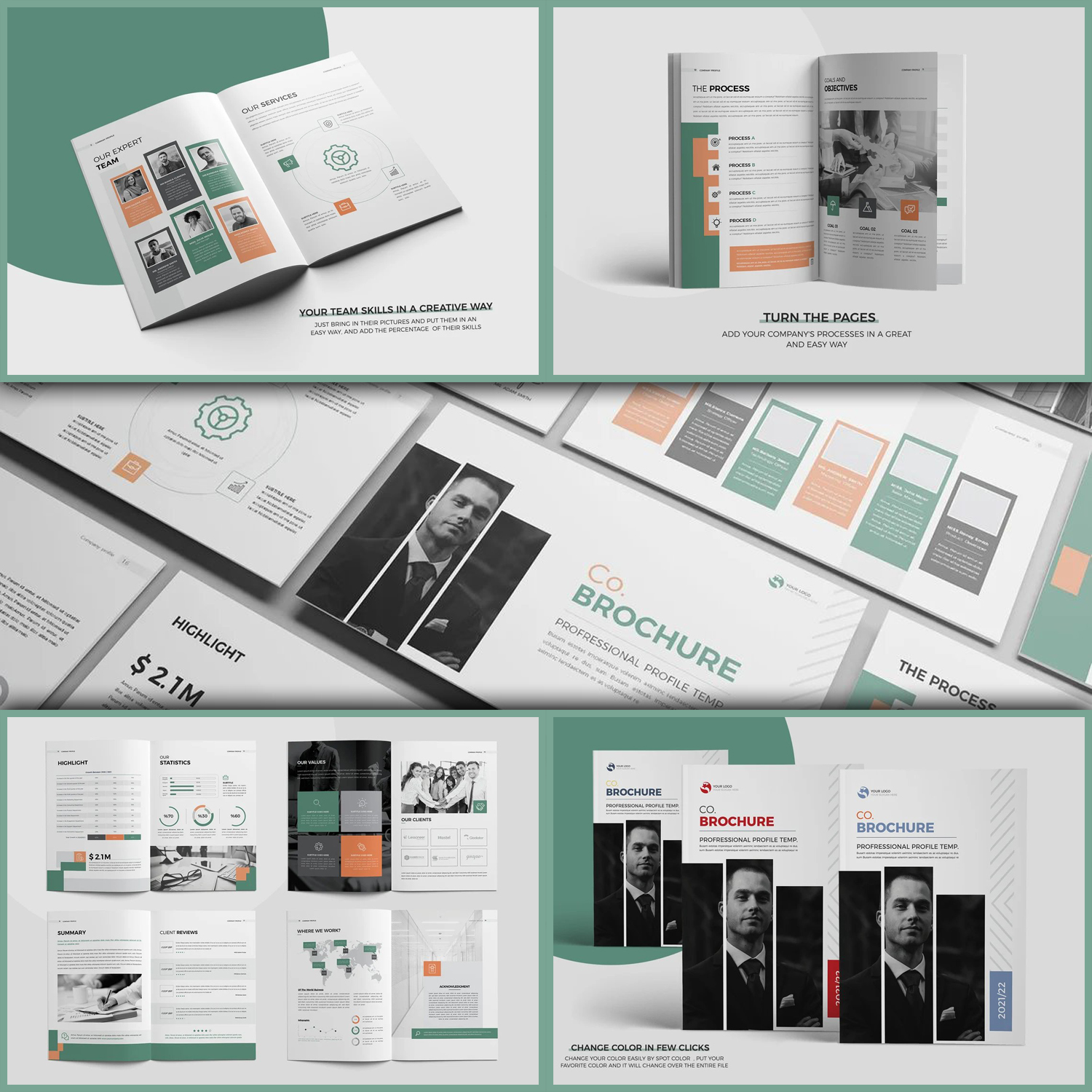 PPT & Docx Brochure Template, 20 Pages cover.
