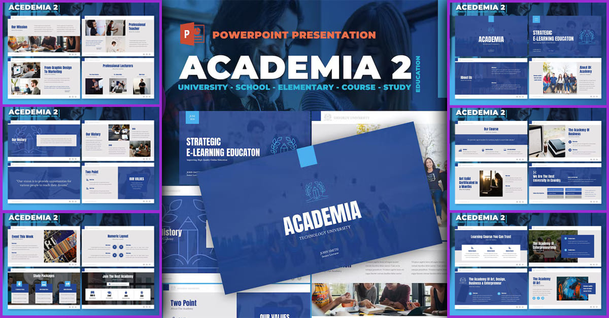 Academia - University School PowerPoint Template - Facebook.