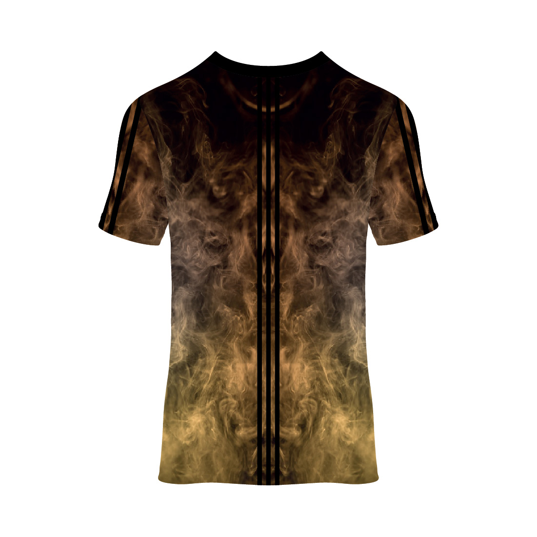 Flame print and brown color.