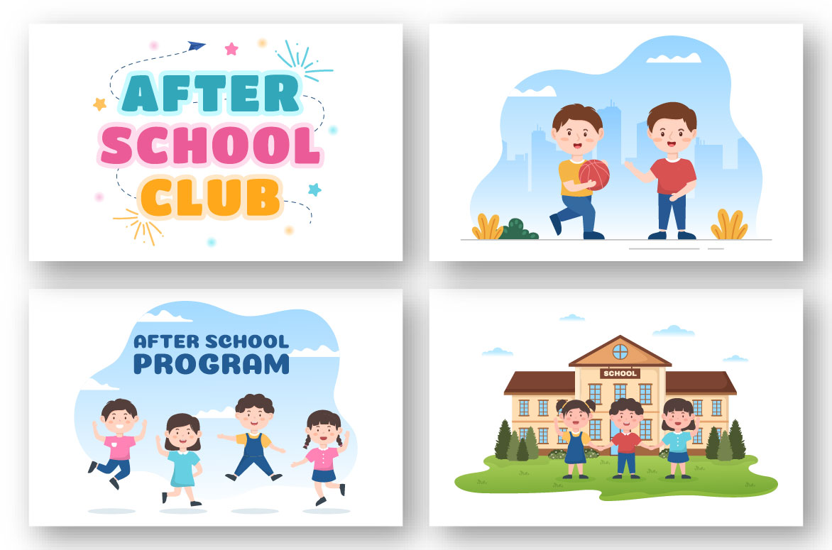 10 Students After School Illustration examples.