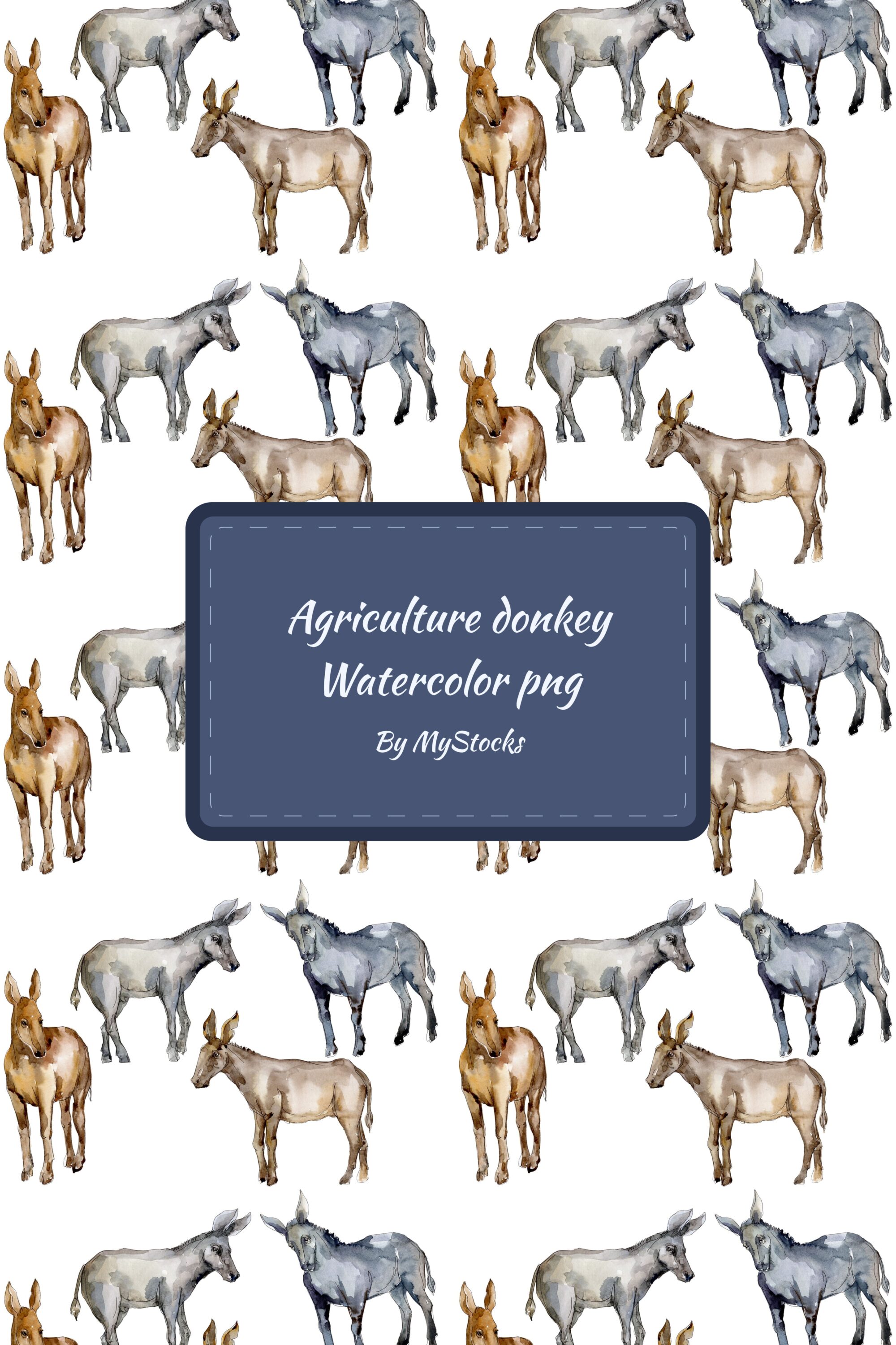 agriculture donkey watercolor png 03 899