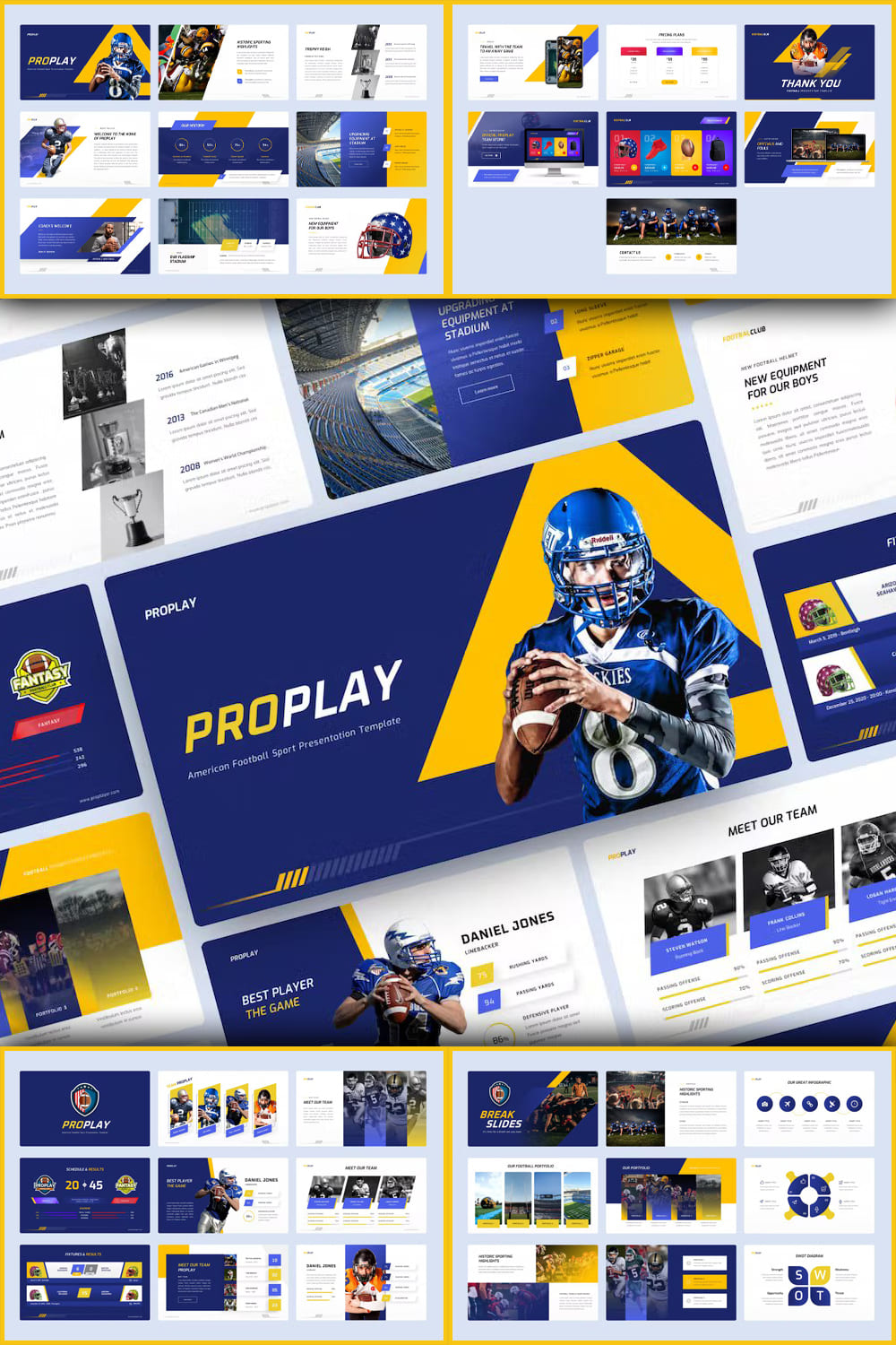 American Football Sports PowerPoint Template - Pinterest.