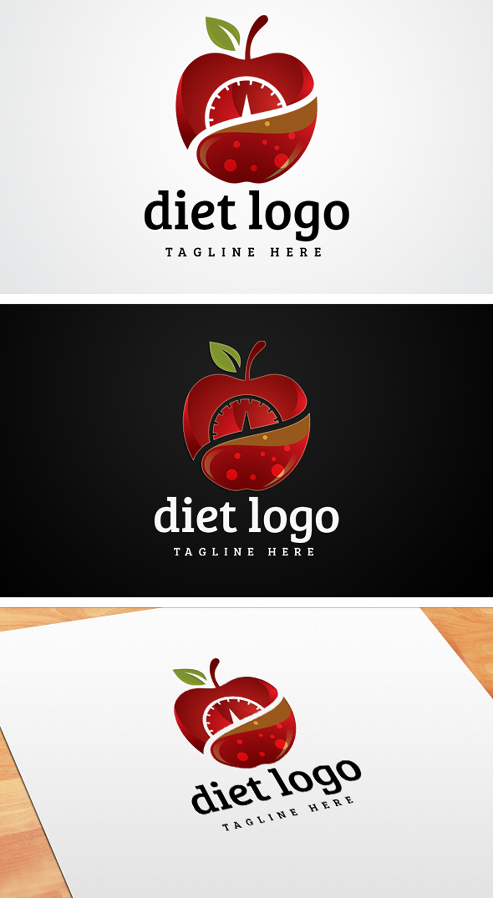Diet Apple Logo Concept.