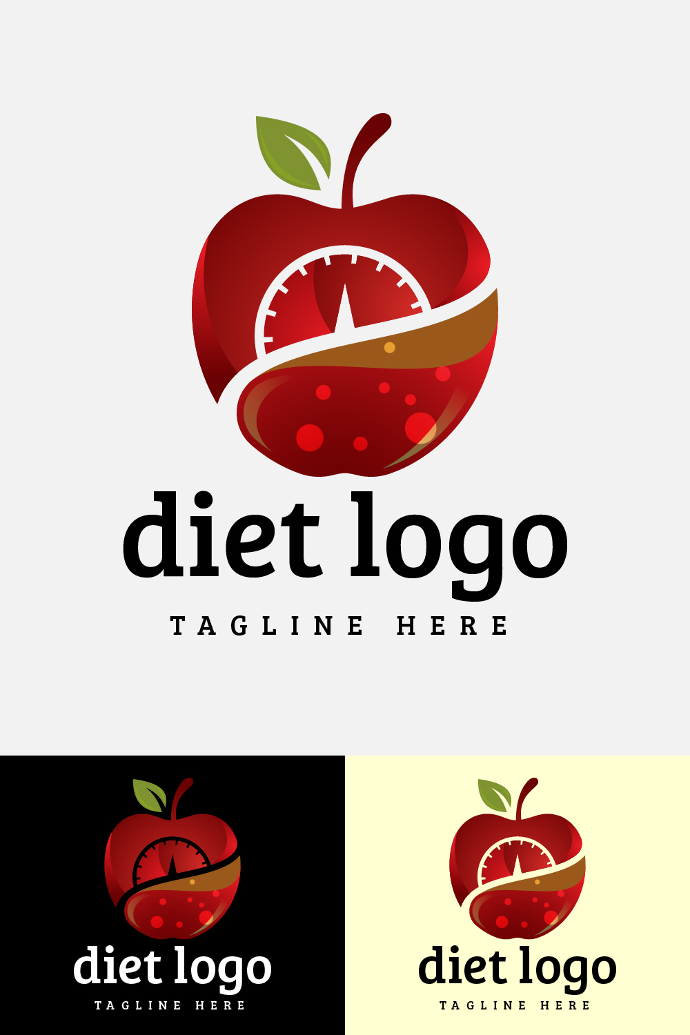 Diet Apple Logo Concept pinterest image.
