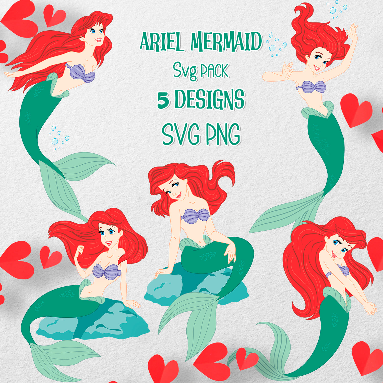 Ariel Mermaid Svg.