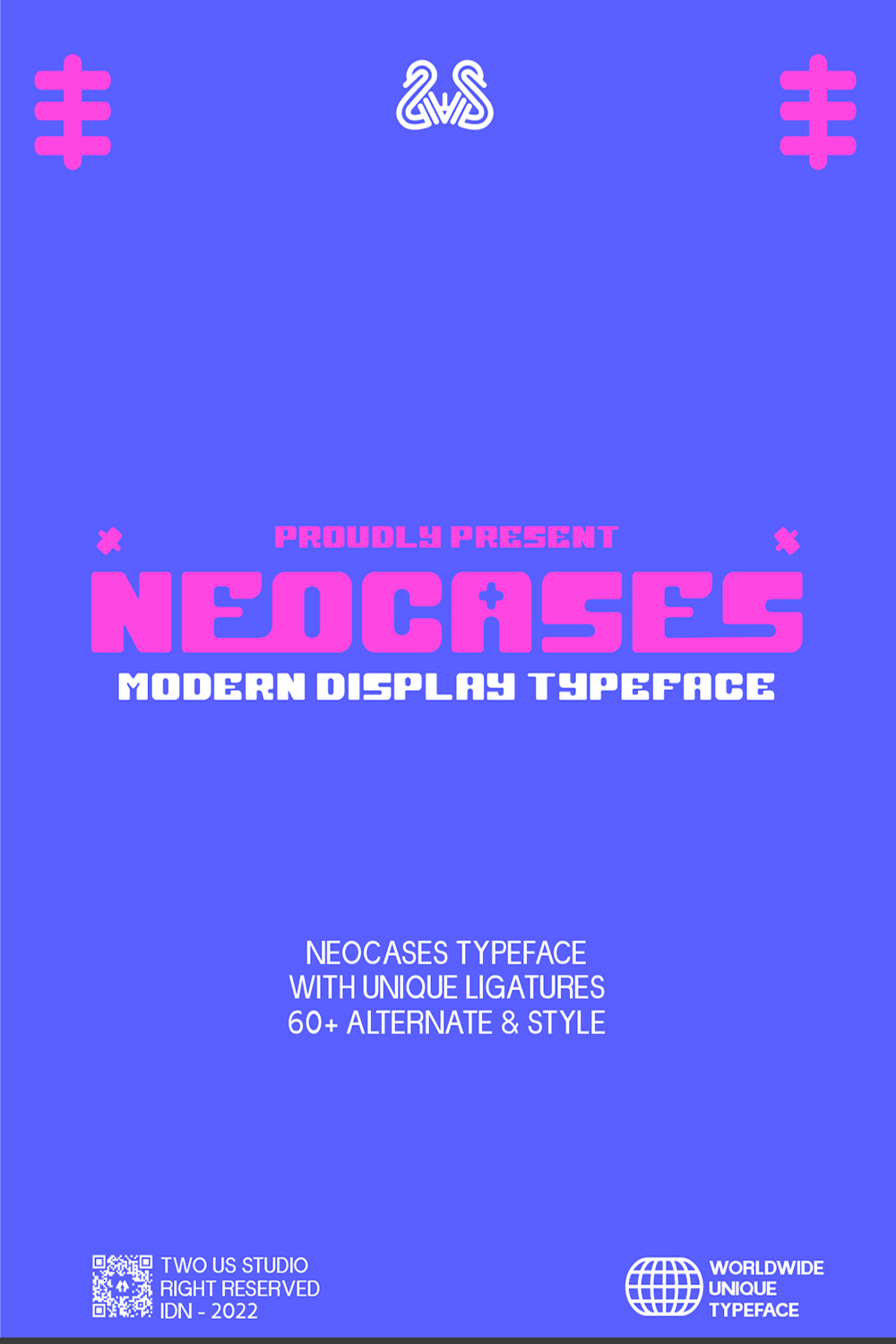 Neocases - Modern Display Typeface Pinterest Collage image.