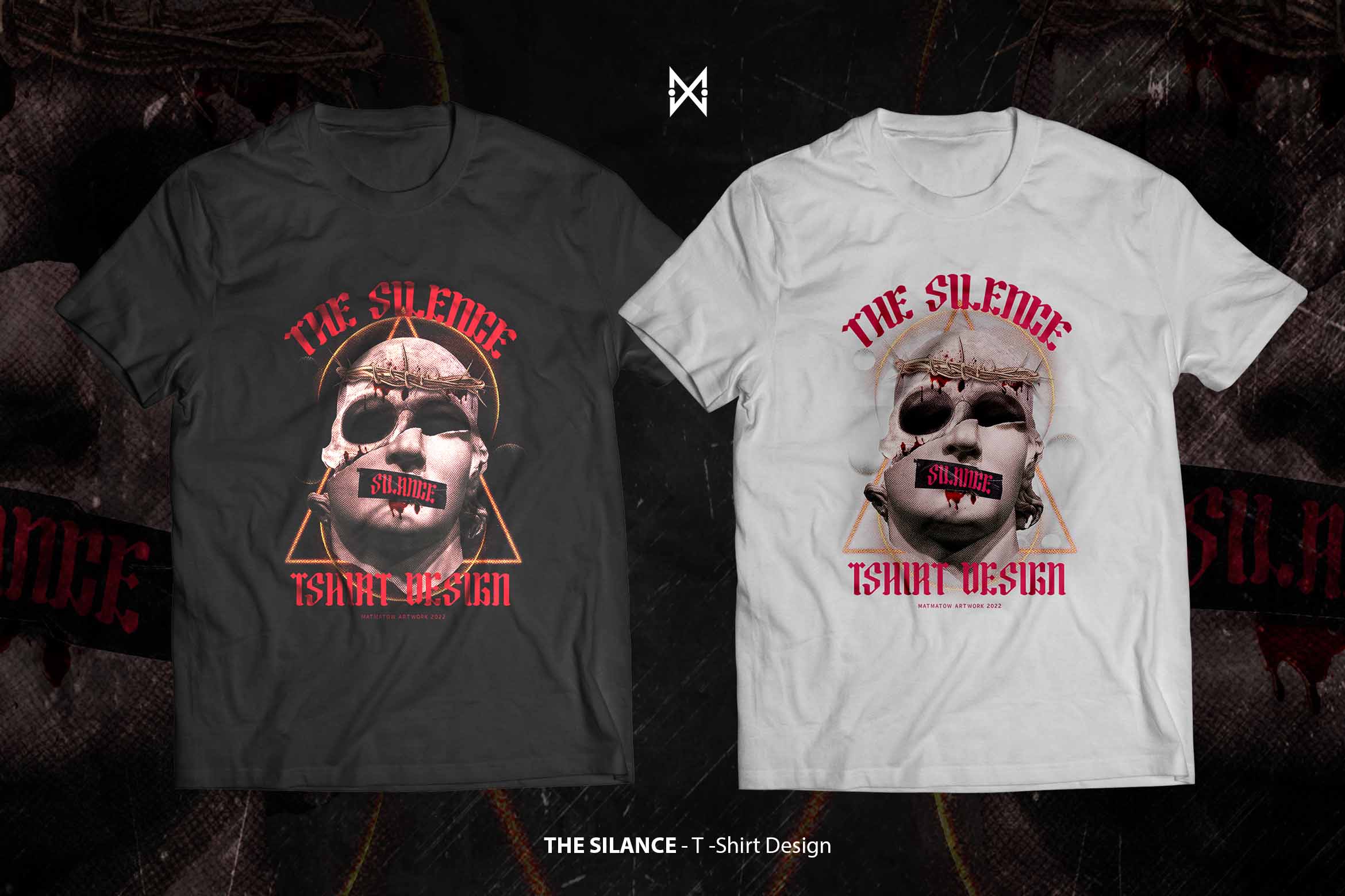 A collection of t-shirts with an amazing horror-themed print.