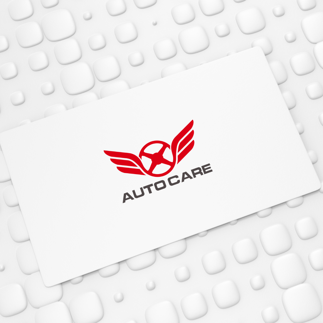 Business card mockup with Automotive Logo Sign Symbol.