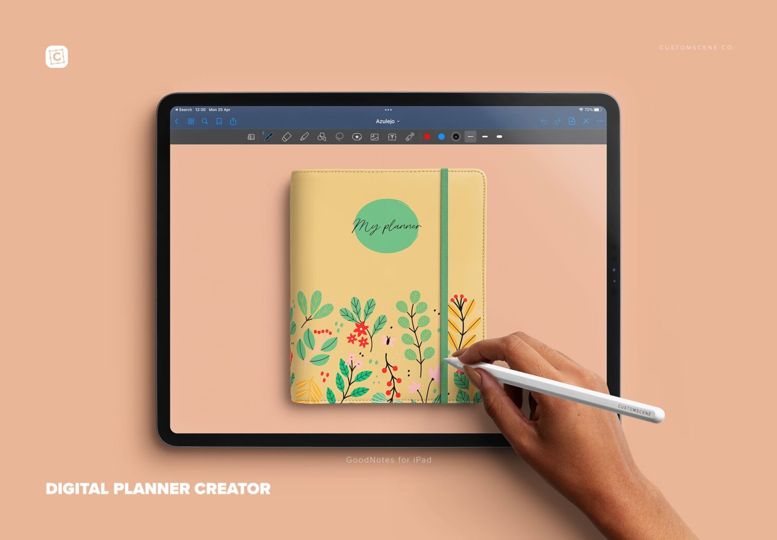 Azulejo Planner Cover Mockup MasterBundles