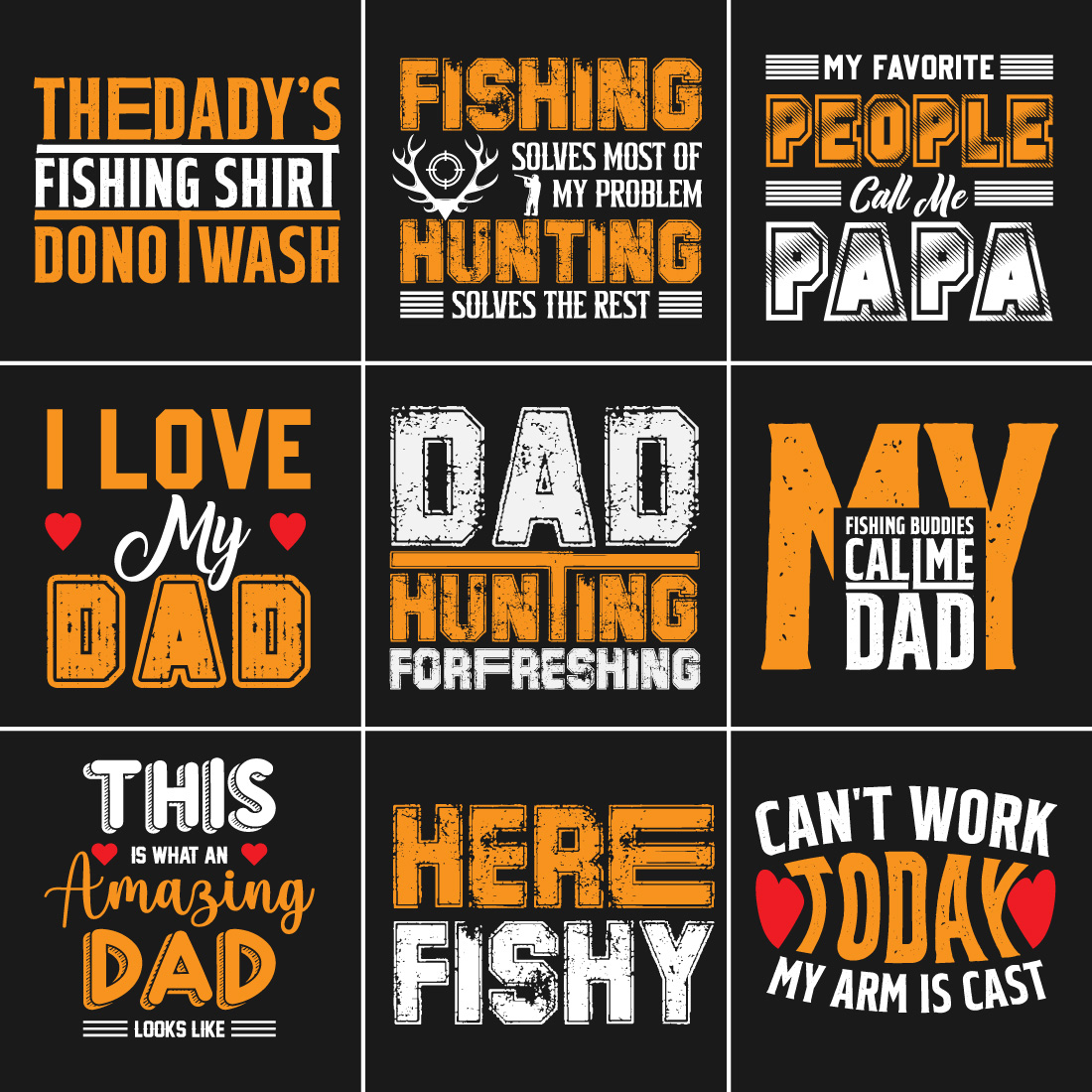 Modern Typography DAD T-shirt Design Bundles cover image.