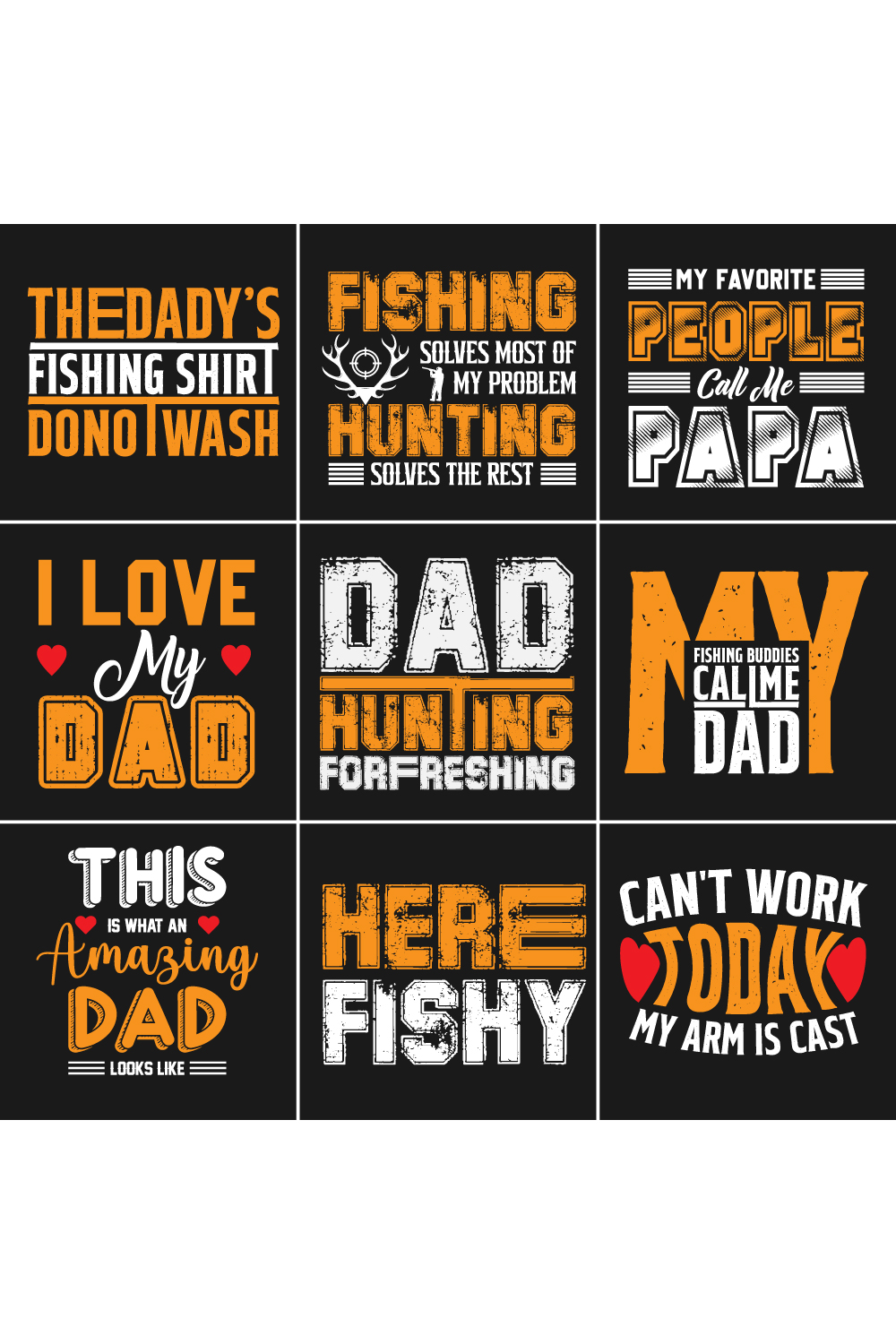 Modern Typography DAD T-shirt Design Bundles pinterest image.