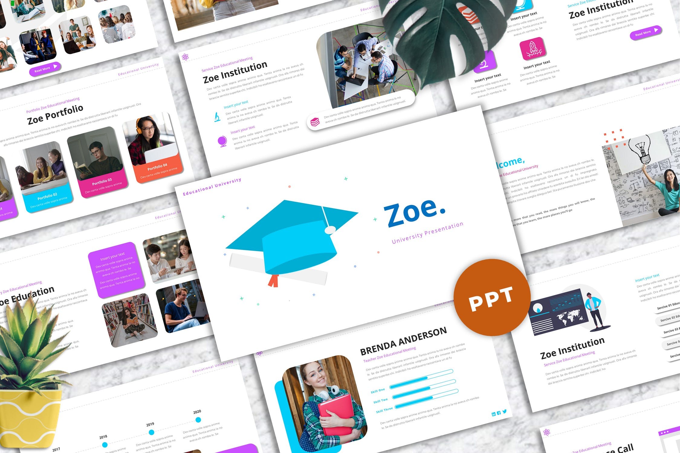 Cover image of Zoe - University Powerpoint Templates.