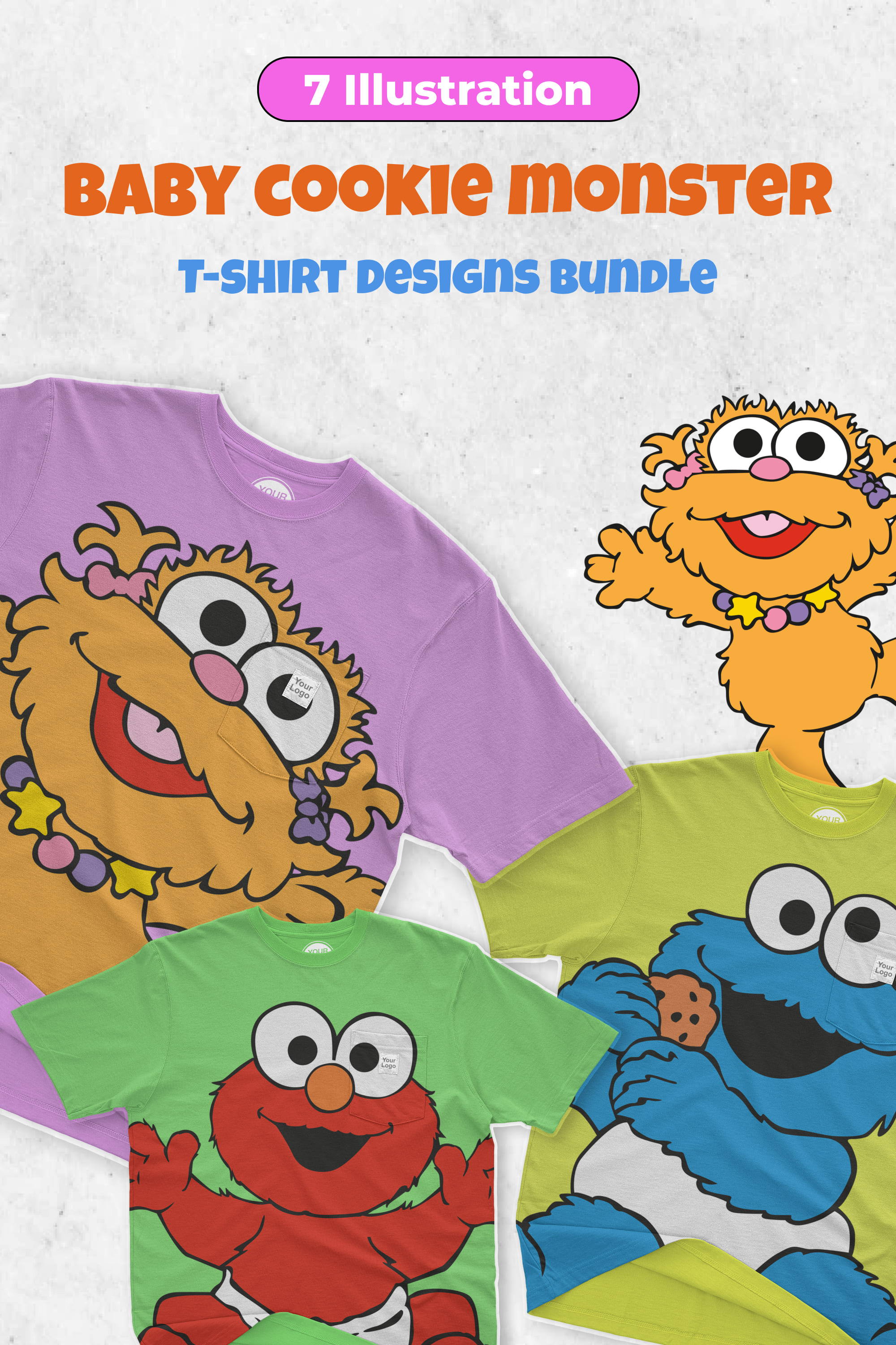Baby Cookie Monster T-shirt Designs Bundle - Pinterest.