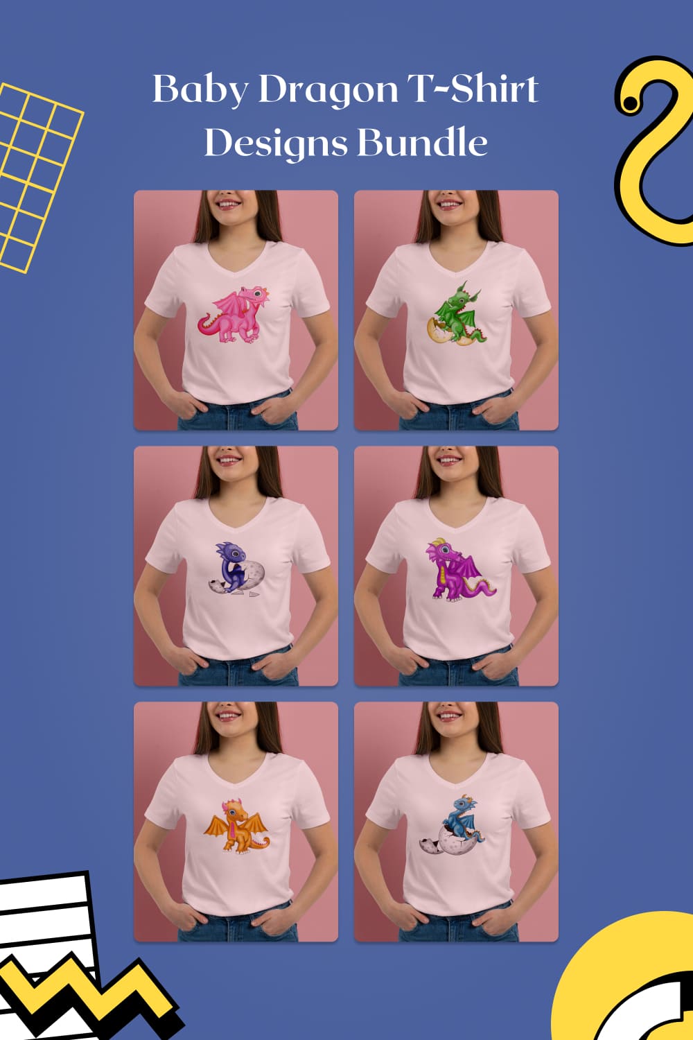 Baby Dragon T-shirt Designs Bundle - Pinterest.