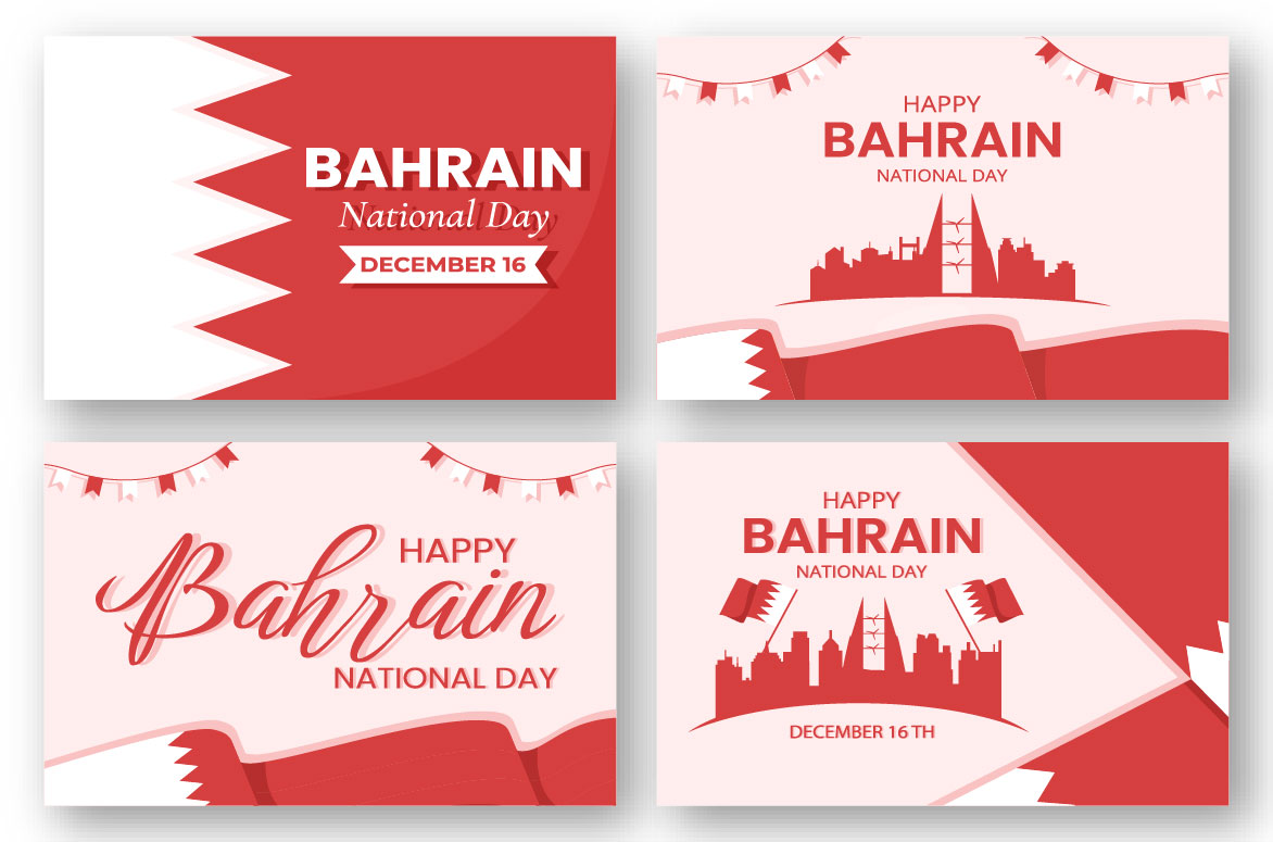 14 Bahrain National Day Illustration collection.